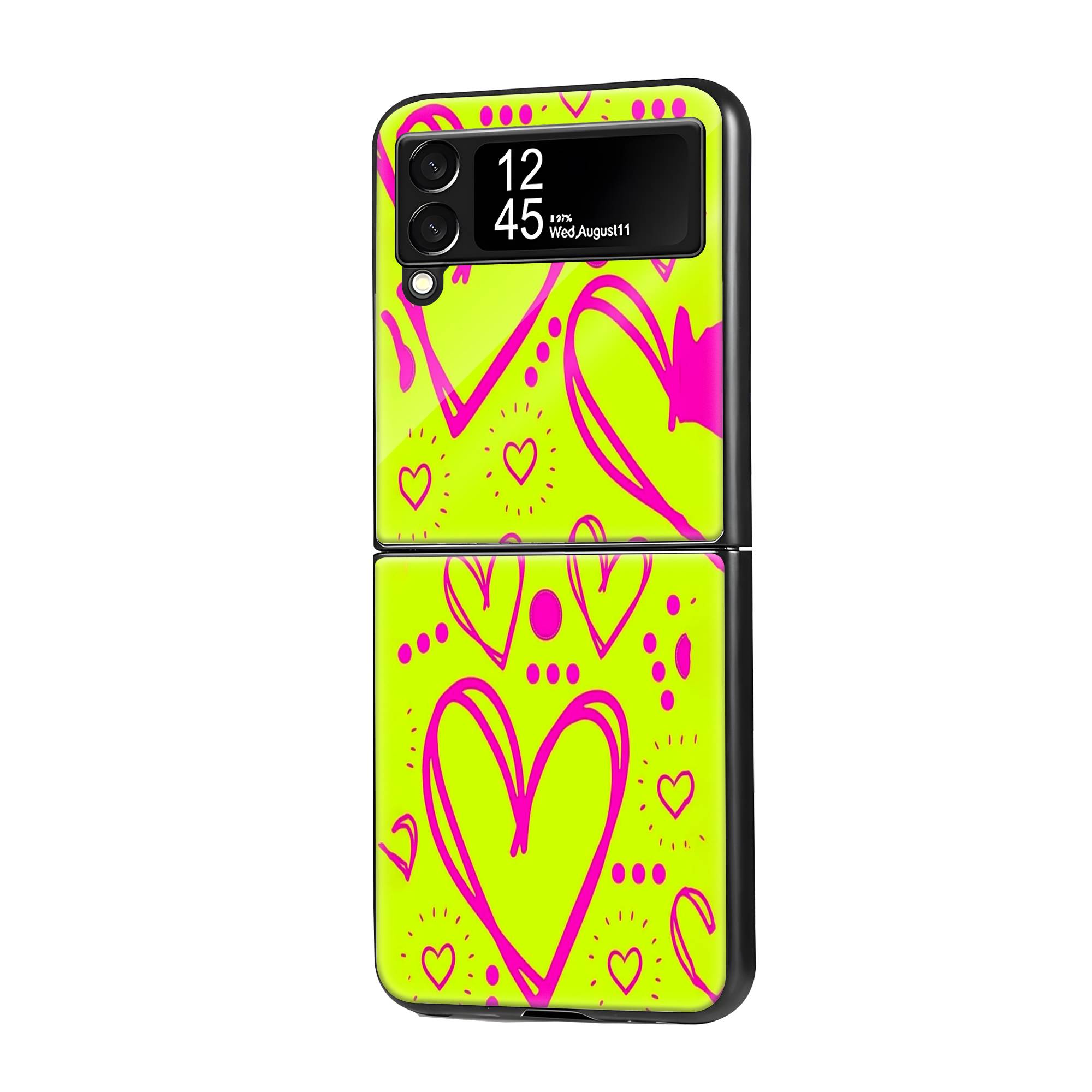 Neon Heart Samsung Z Flip Glass Case image 0