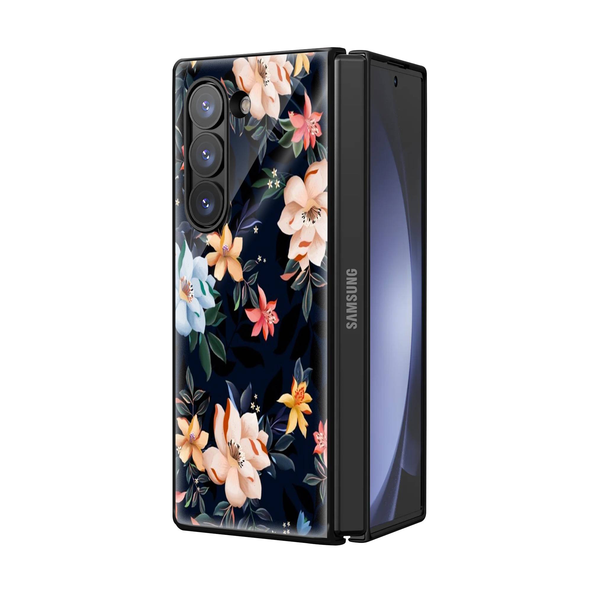 Premium Vector Floral Samsung Z Fold Glass Case image 1