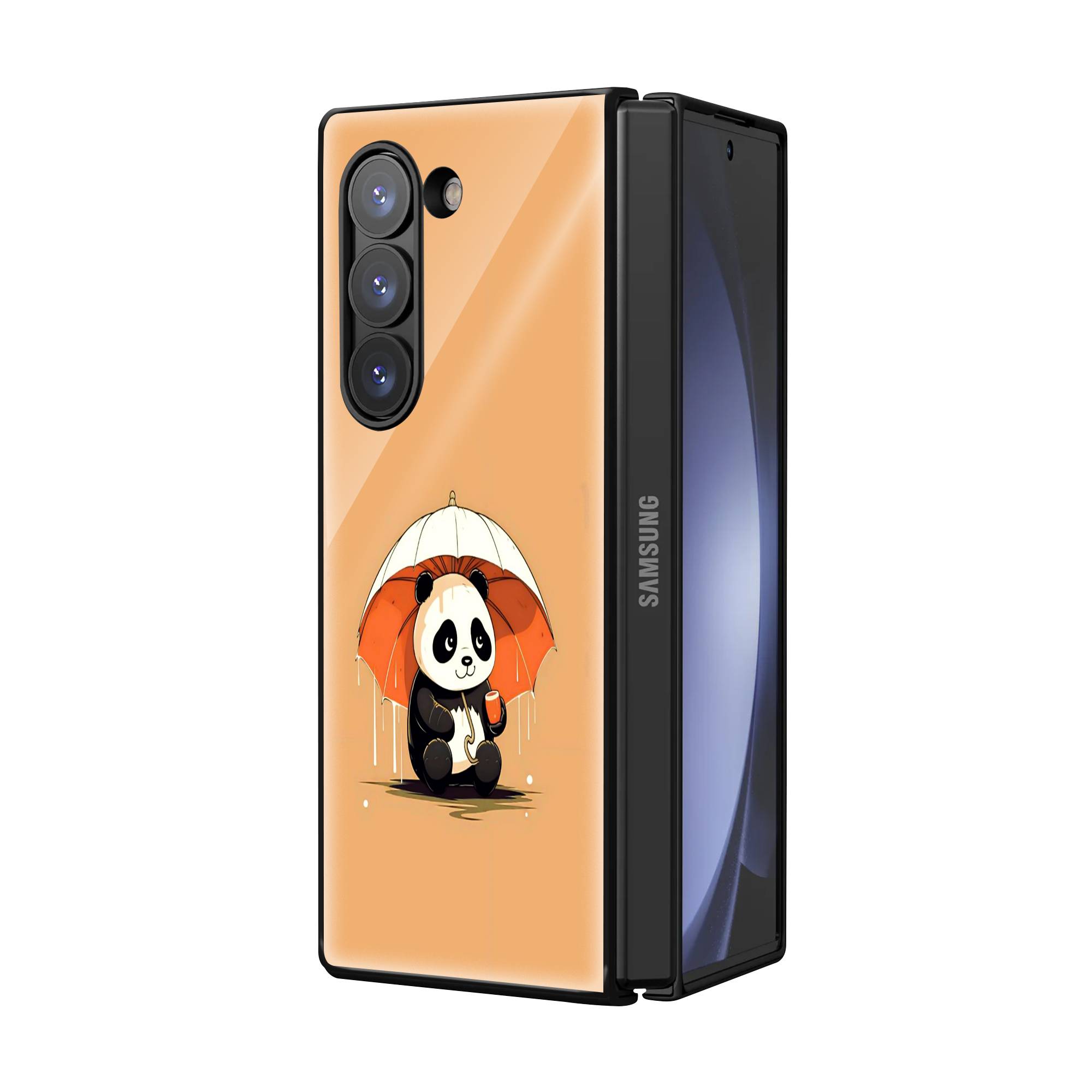 Sweet Panda Samsung Z Fold Glass Case image 1