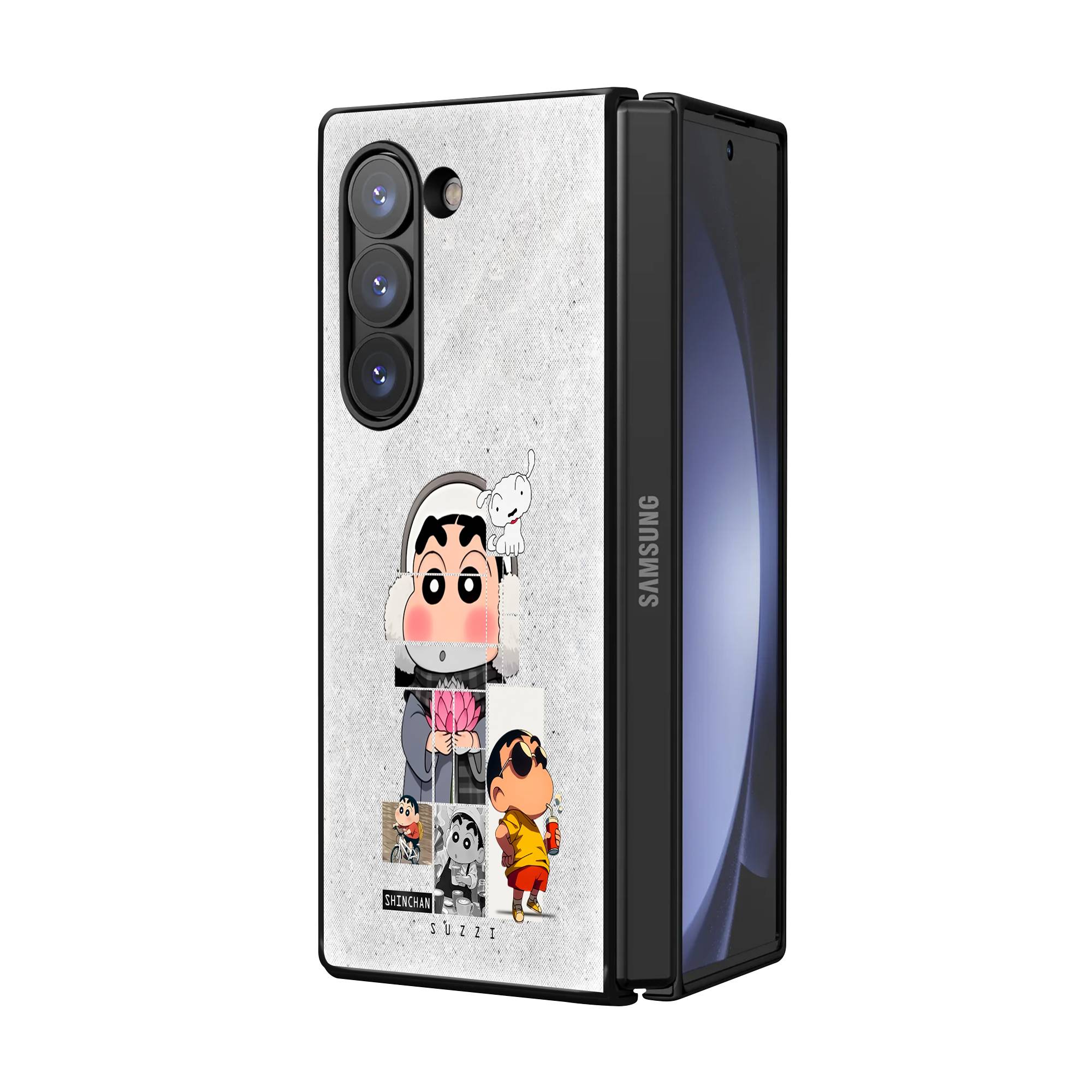 Shades of Shinchan Samsung Z Fold Glass Case image 1