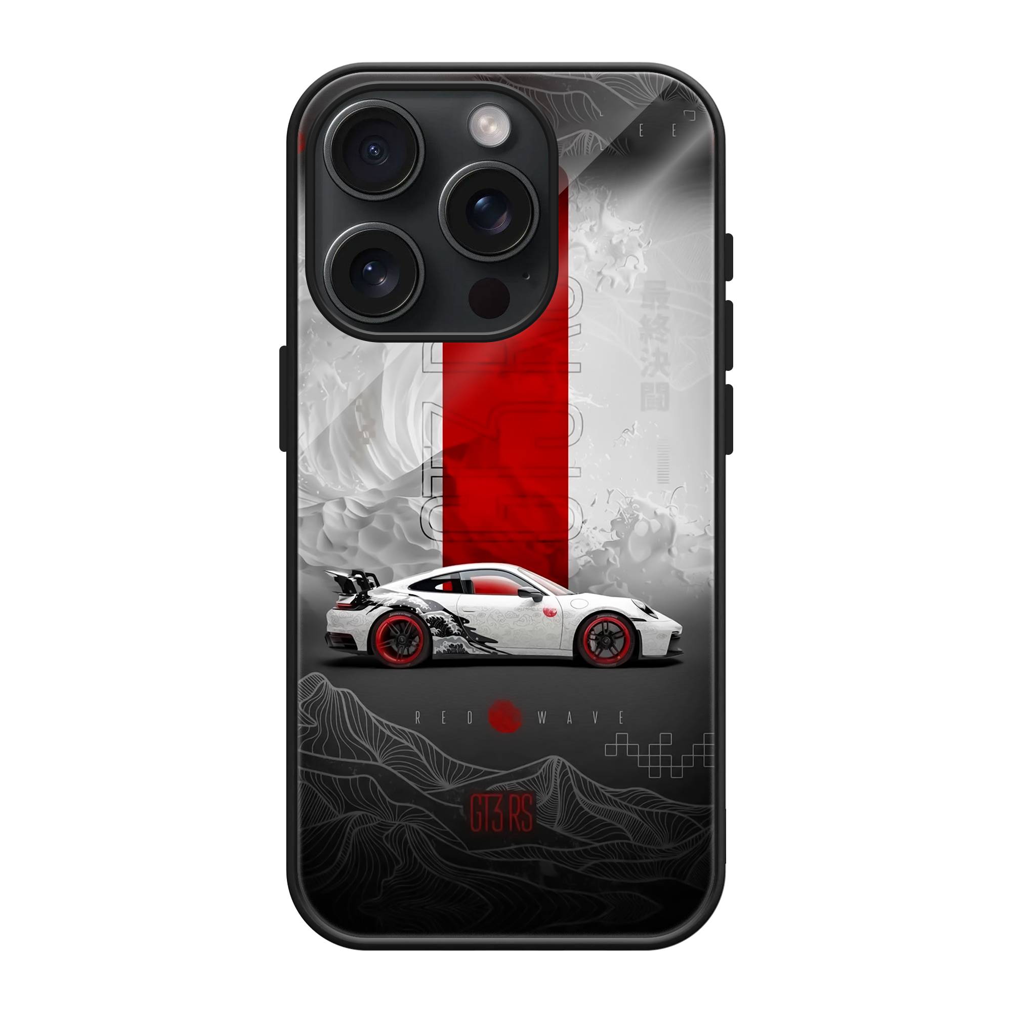 Red Wave Glass Case image 0