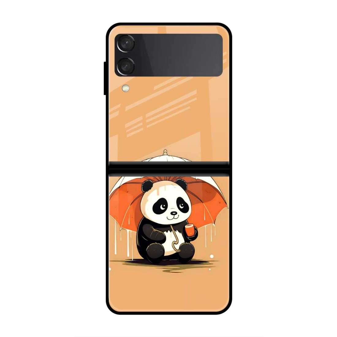 Sweet Panda Samsung Z Flip 3 Glass Case image 0