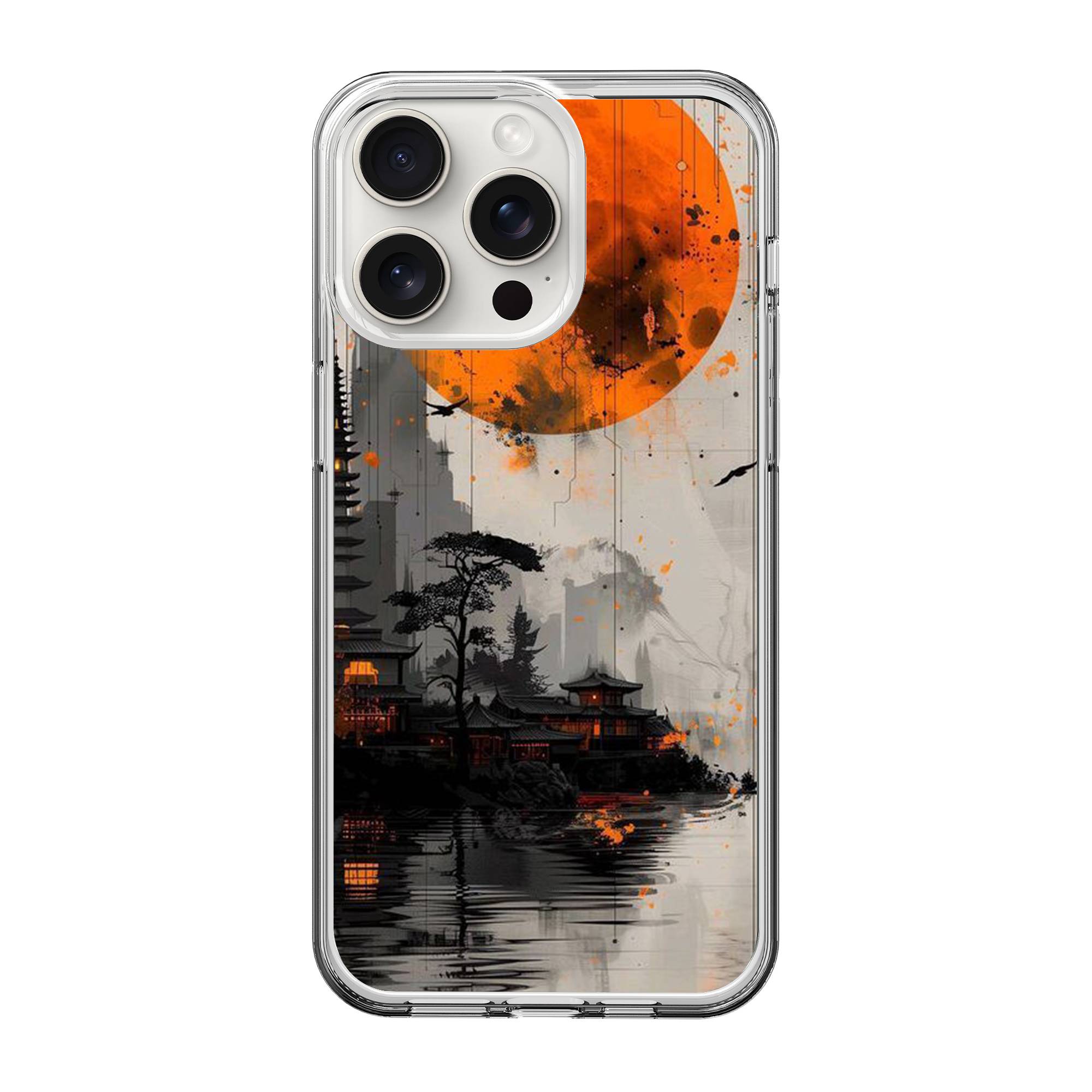Orange Moon Clear Case image 0