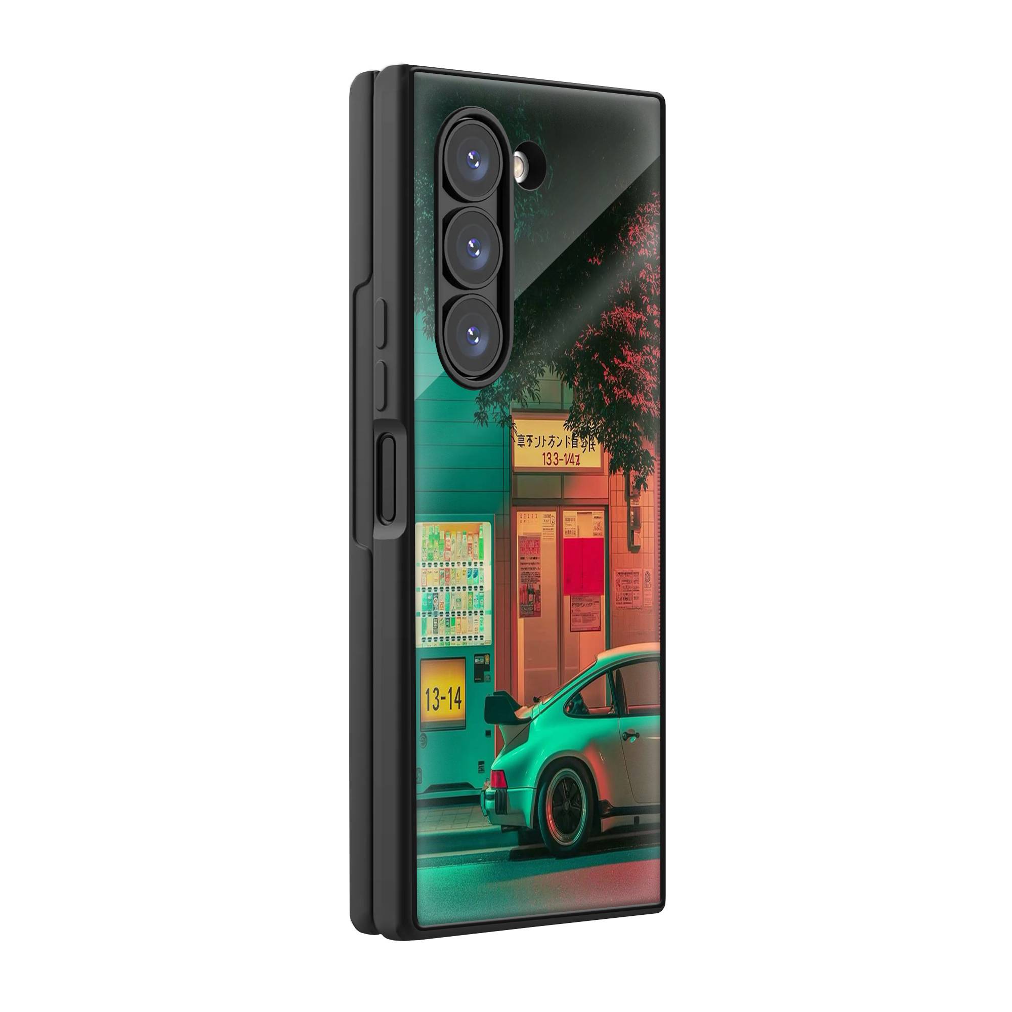 Retro Tokyo Samsung Z Fold Glass Case image 0