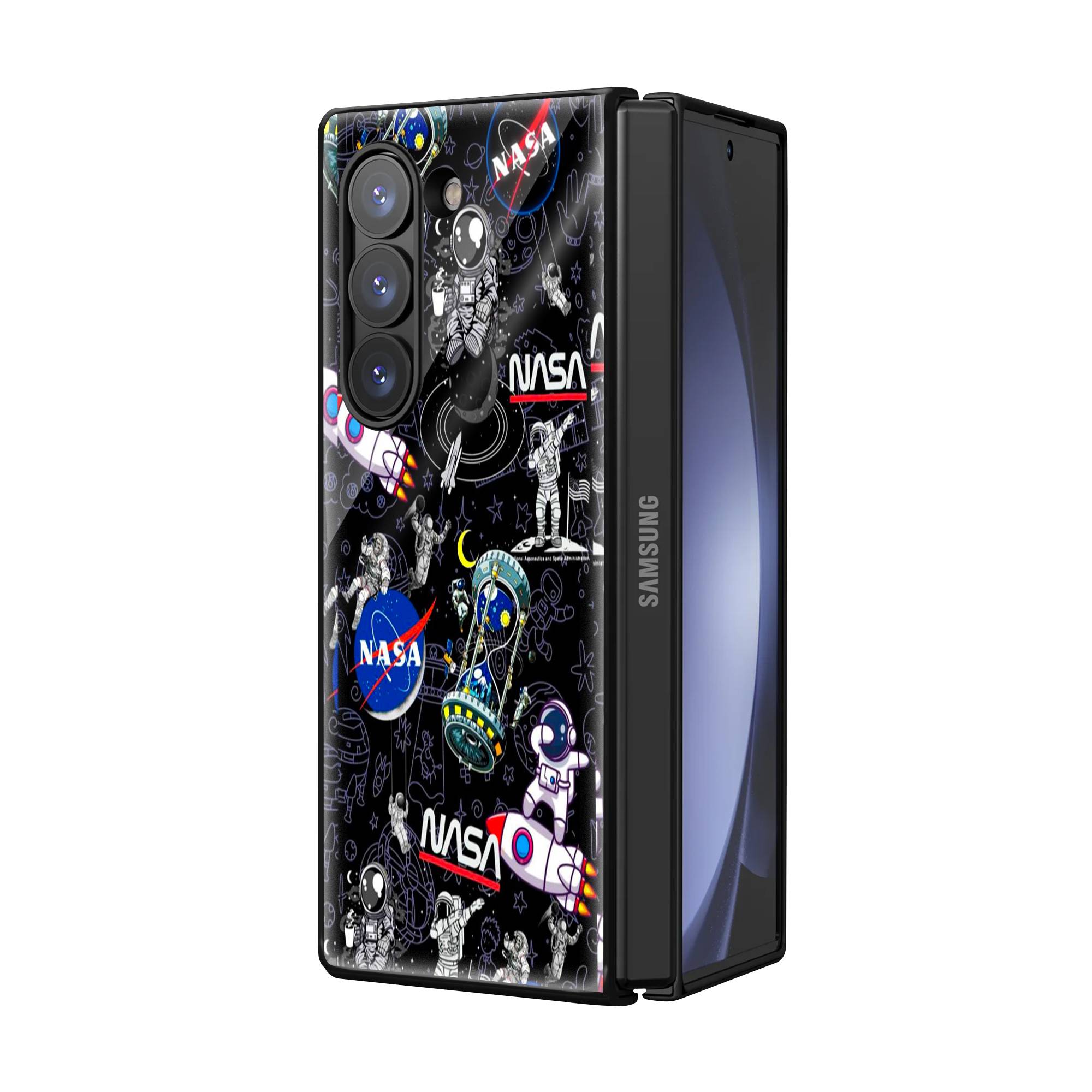 Space Aesthetic Samsung Z Fold Glass Case image 1
