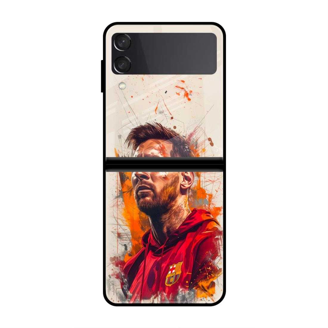 Lionel Messi Samsung Z Flip 3 Glass Case image 0