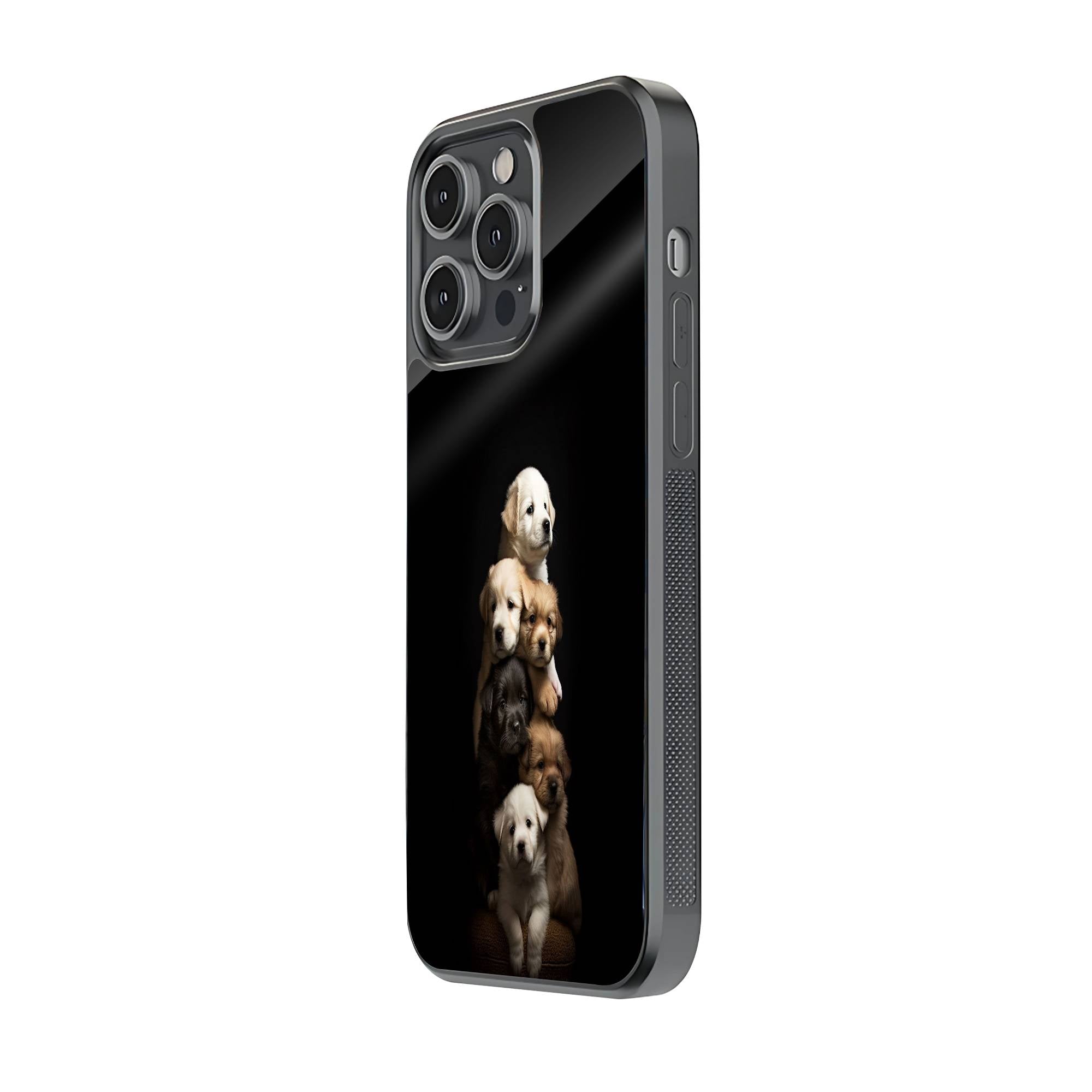 Cute Puppies Glass Case image 1