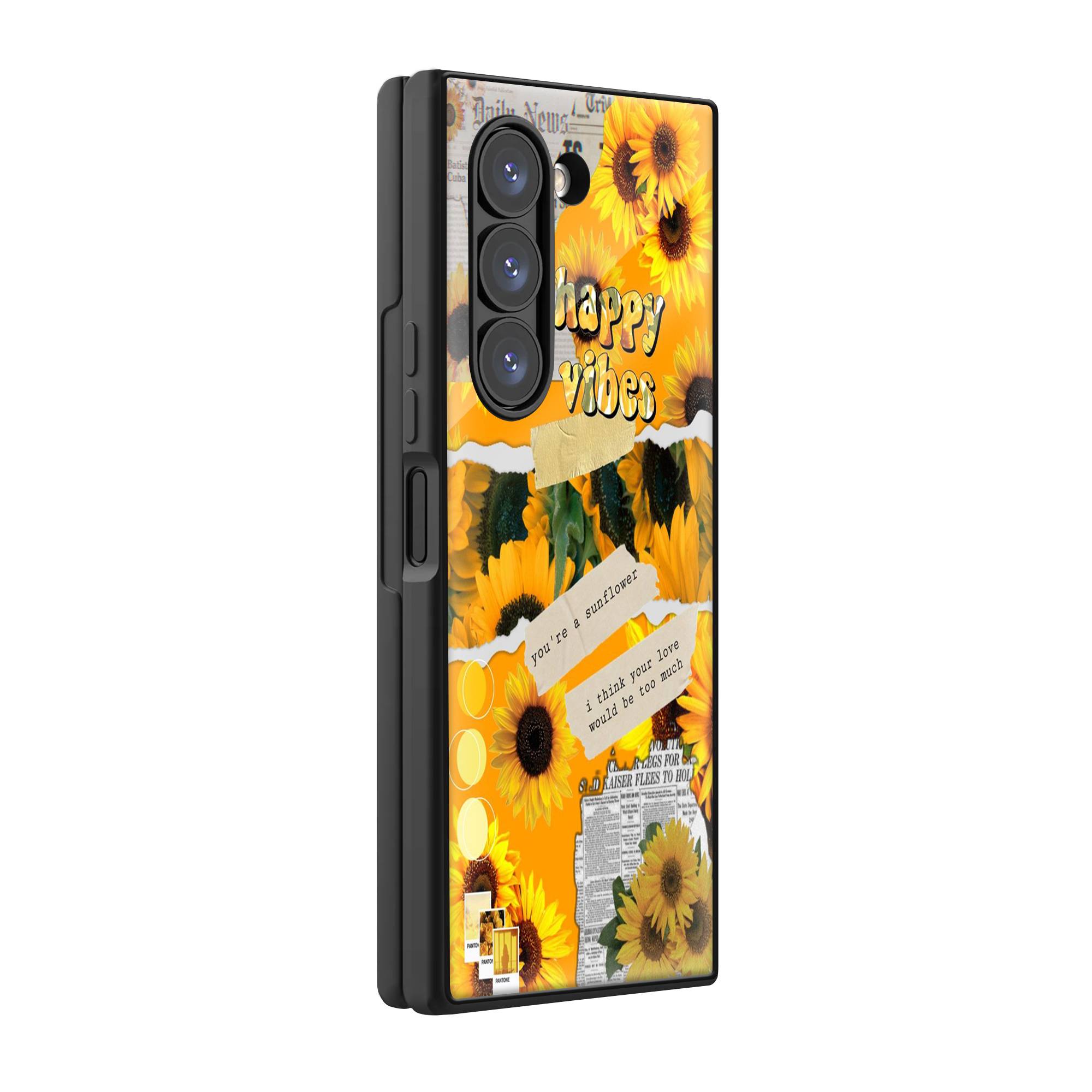 Happy Vibes Samsung Z Fold Glass Case image 0