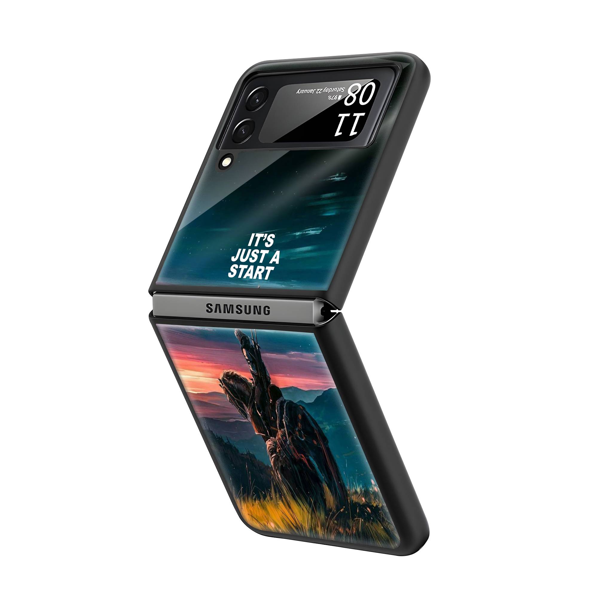 Just a Start Samsung Z Flip Glass Case image 1