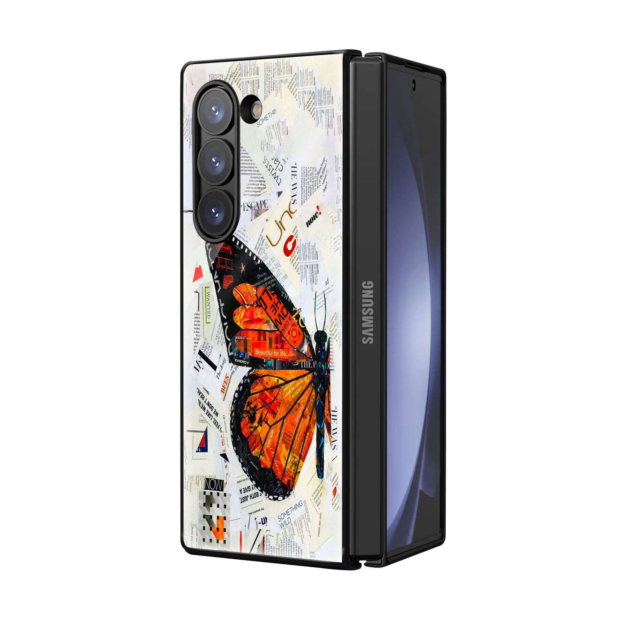 Paper Wings Samsung Z Fold Glass Case image 1