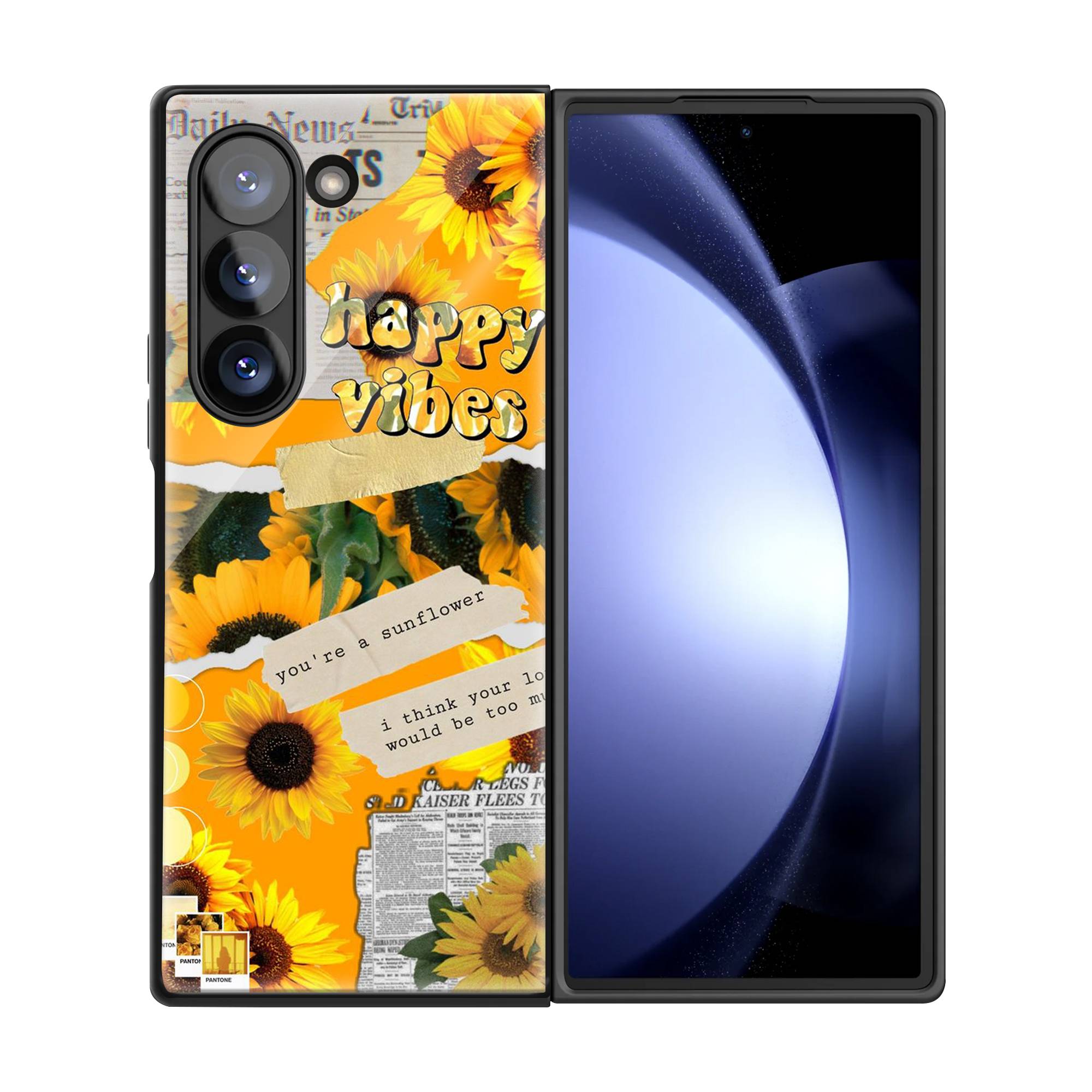 Happy Vibes Samsung Z Fold Glass Case image 2