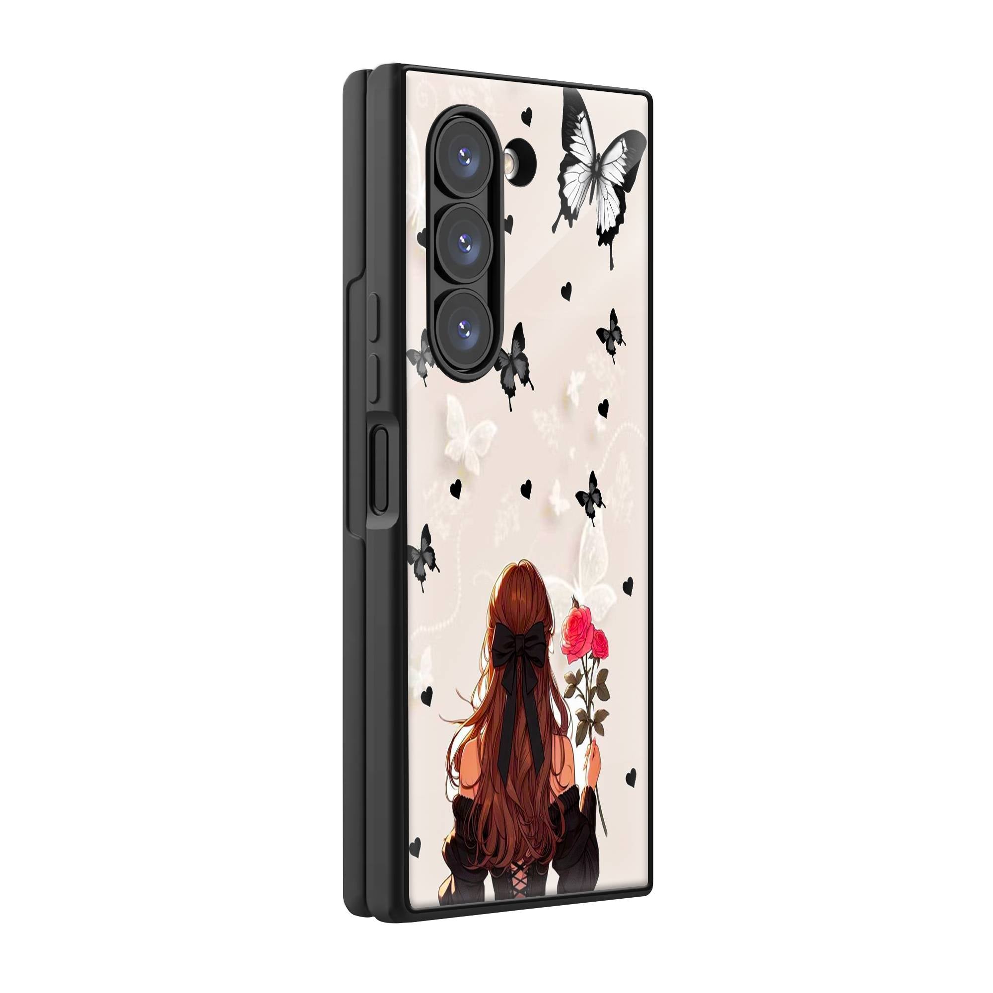 Roses and Wings Samsung Z Fold Glass Case image 0