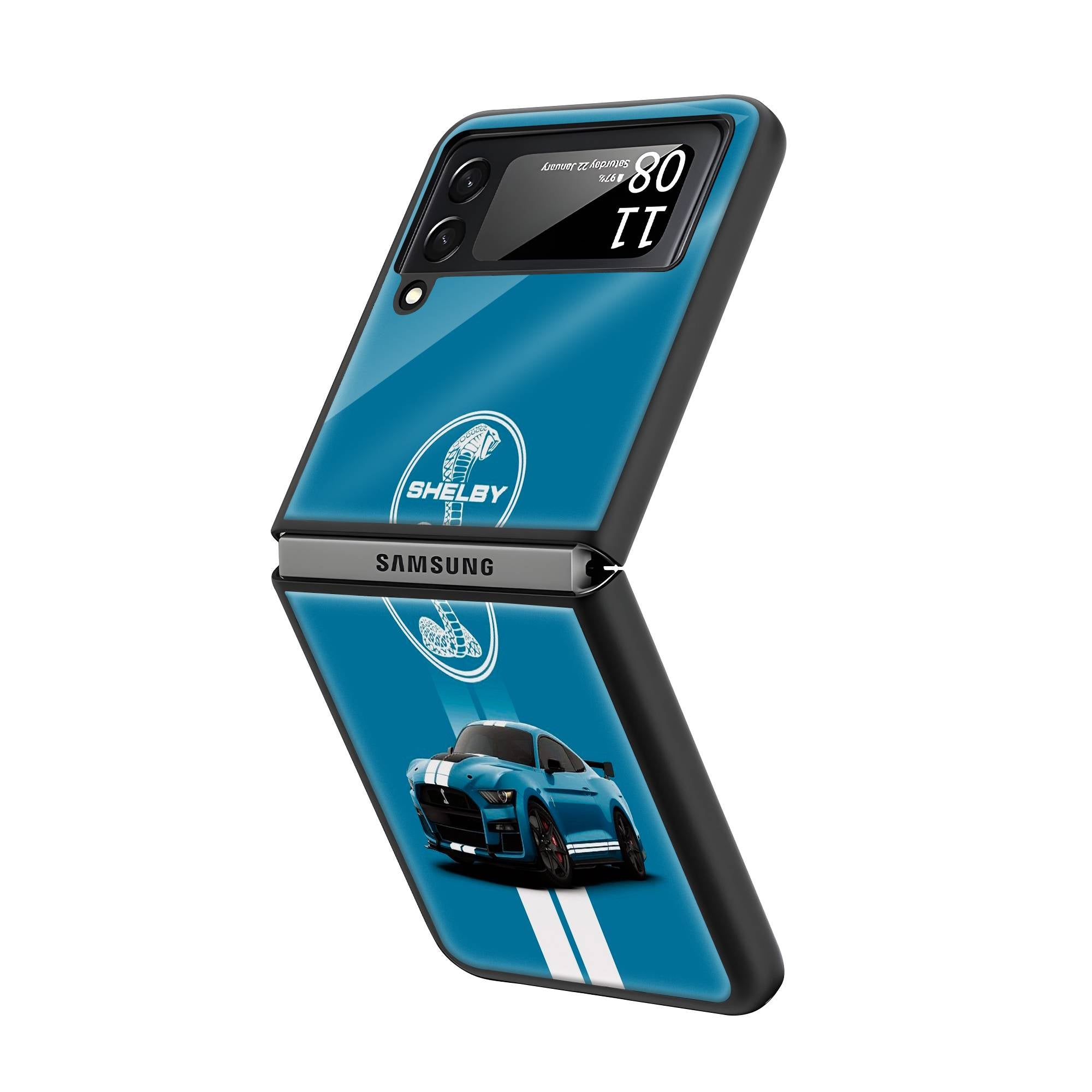Blue Shelby Samsung Z Flip Glass Case image 1
