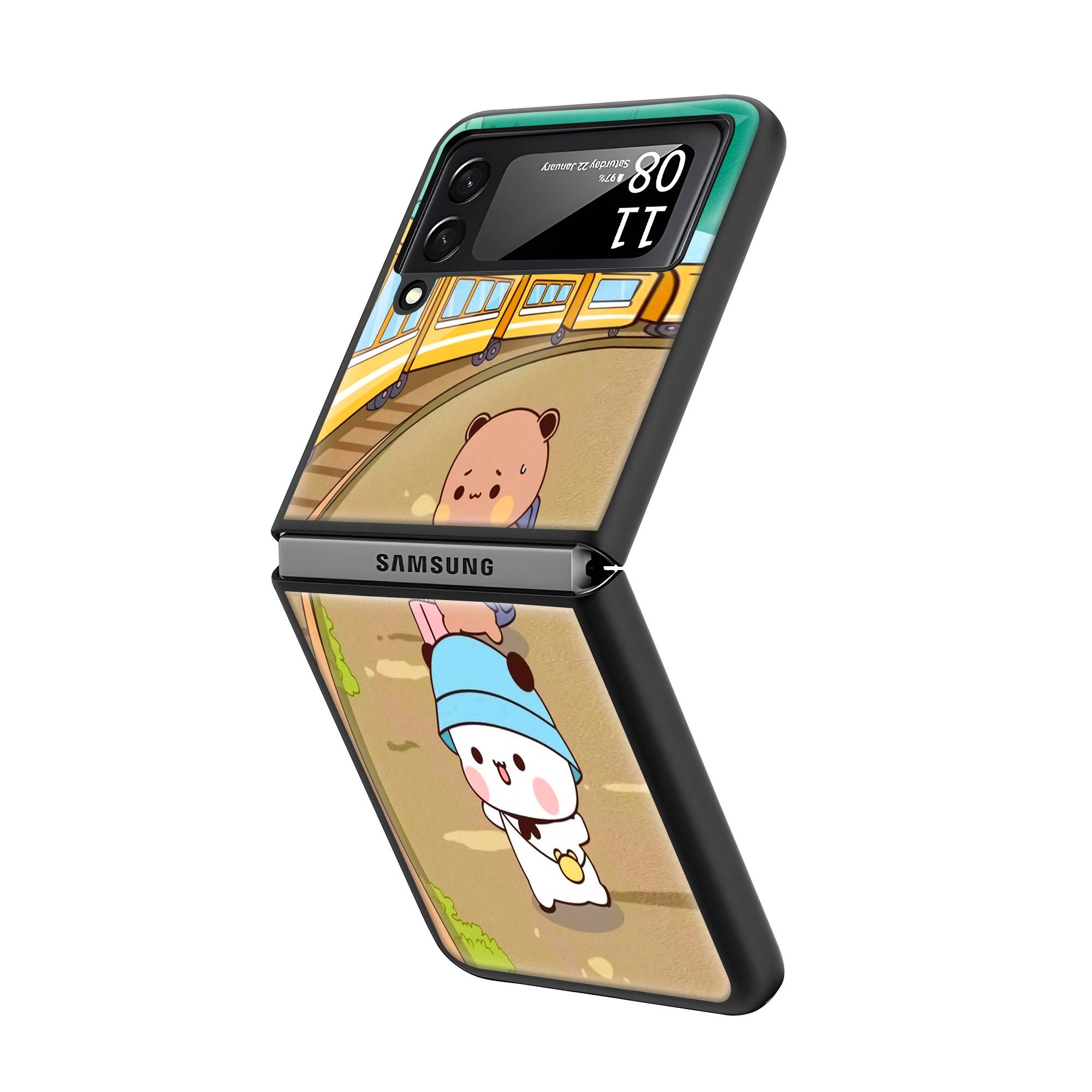 Bubu Dudu Samsung Z Flip Glass Case image 1
