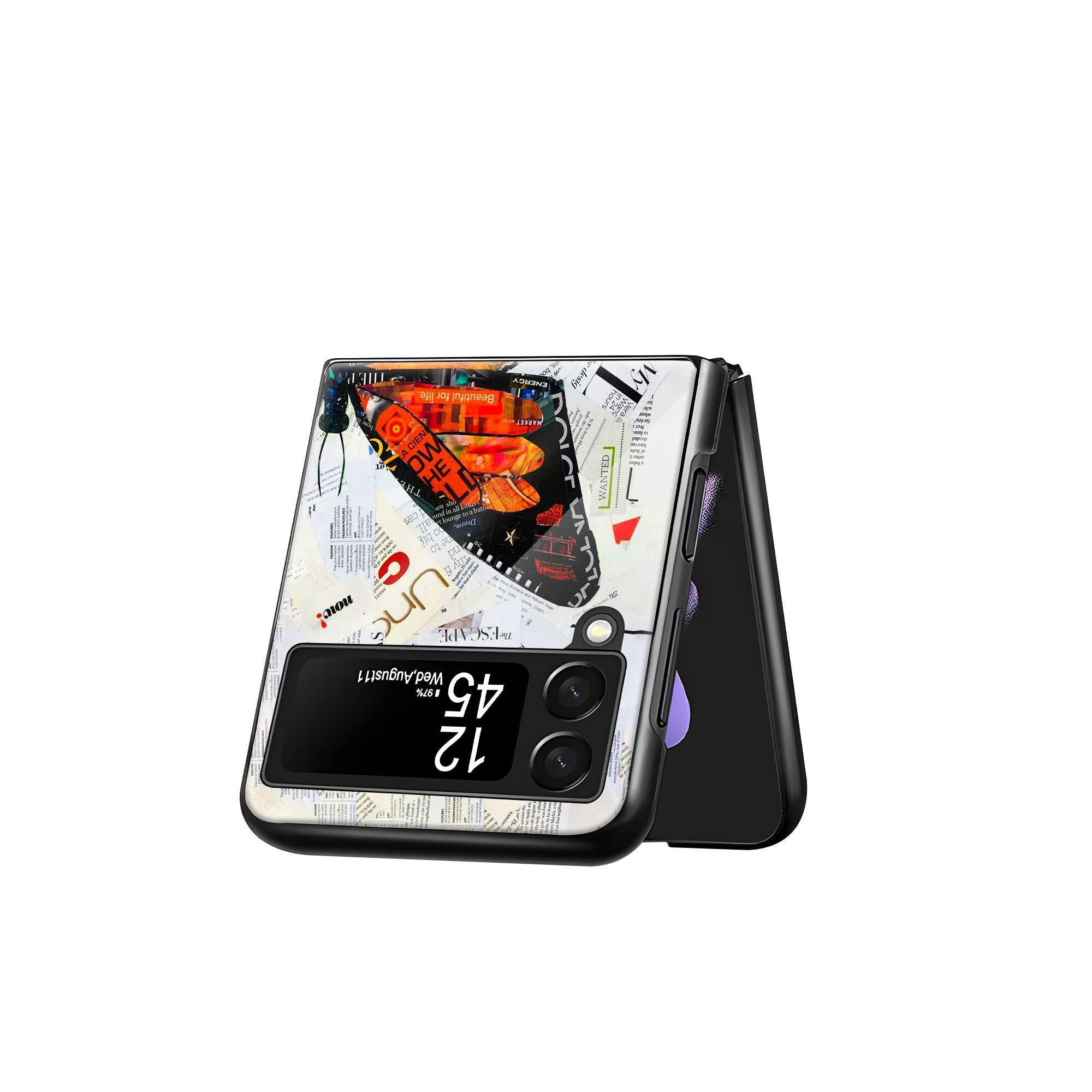 Paper Wings Samsung Z Flip Glass Case image 2
