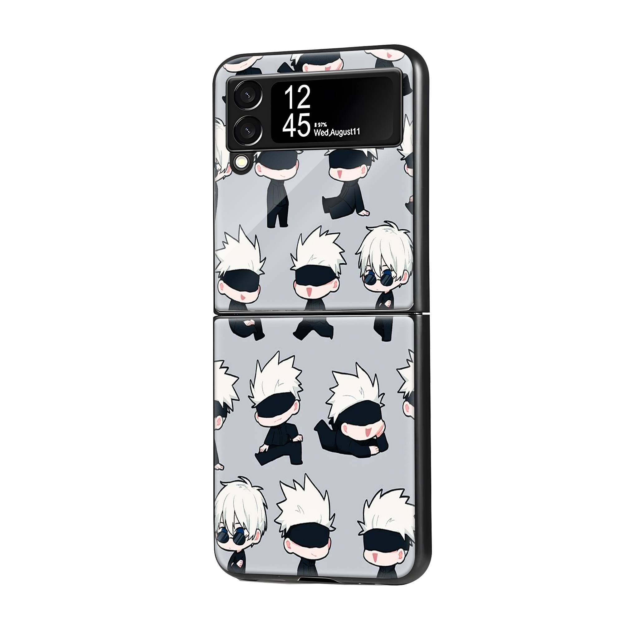 Chibi Anime Samsung Z Flip Glass Case image 0