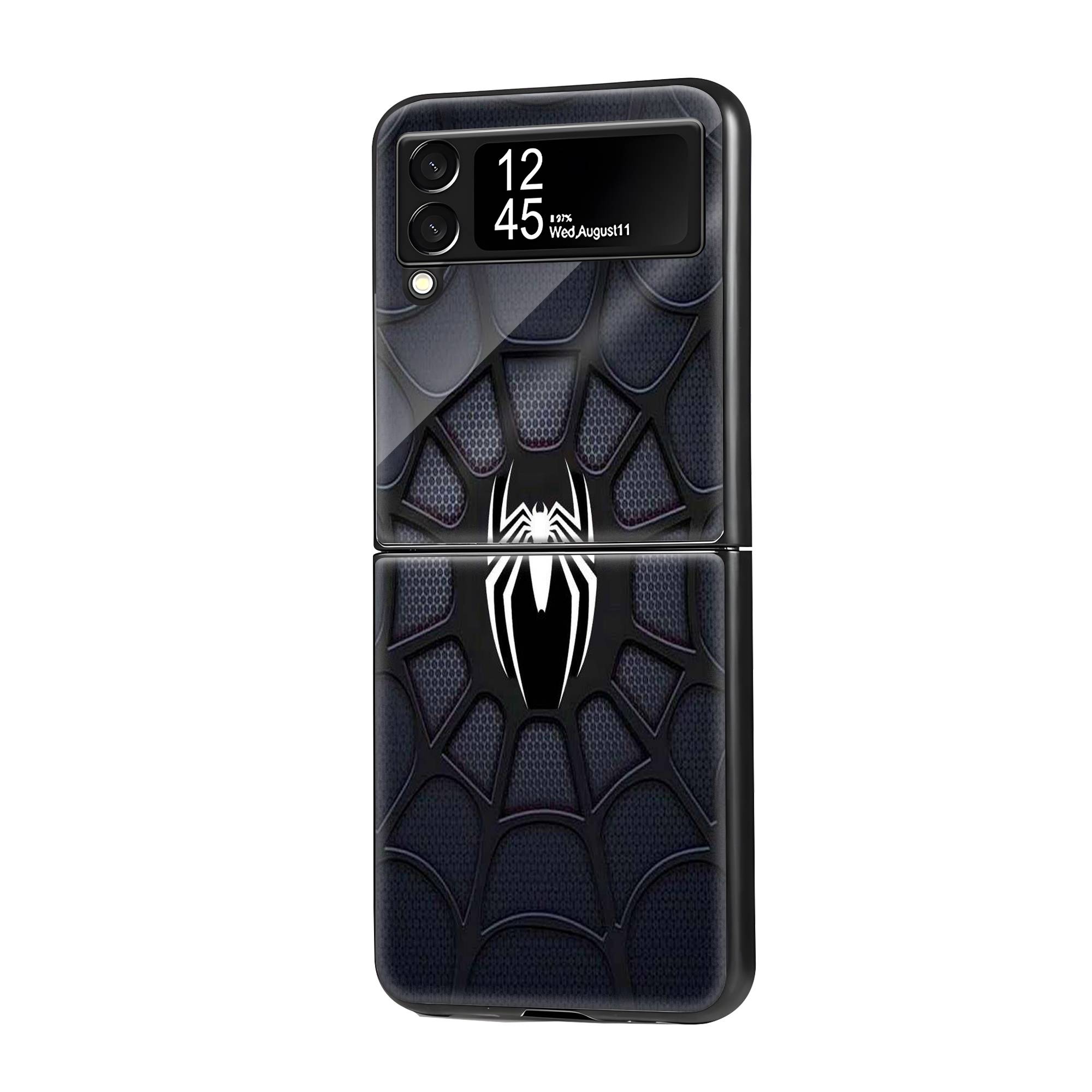 Black Spider-Man Samsung Z Flip Glass Case image 0
