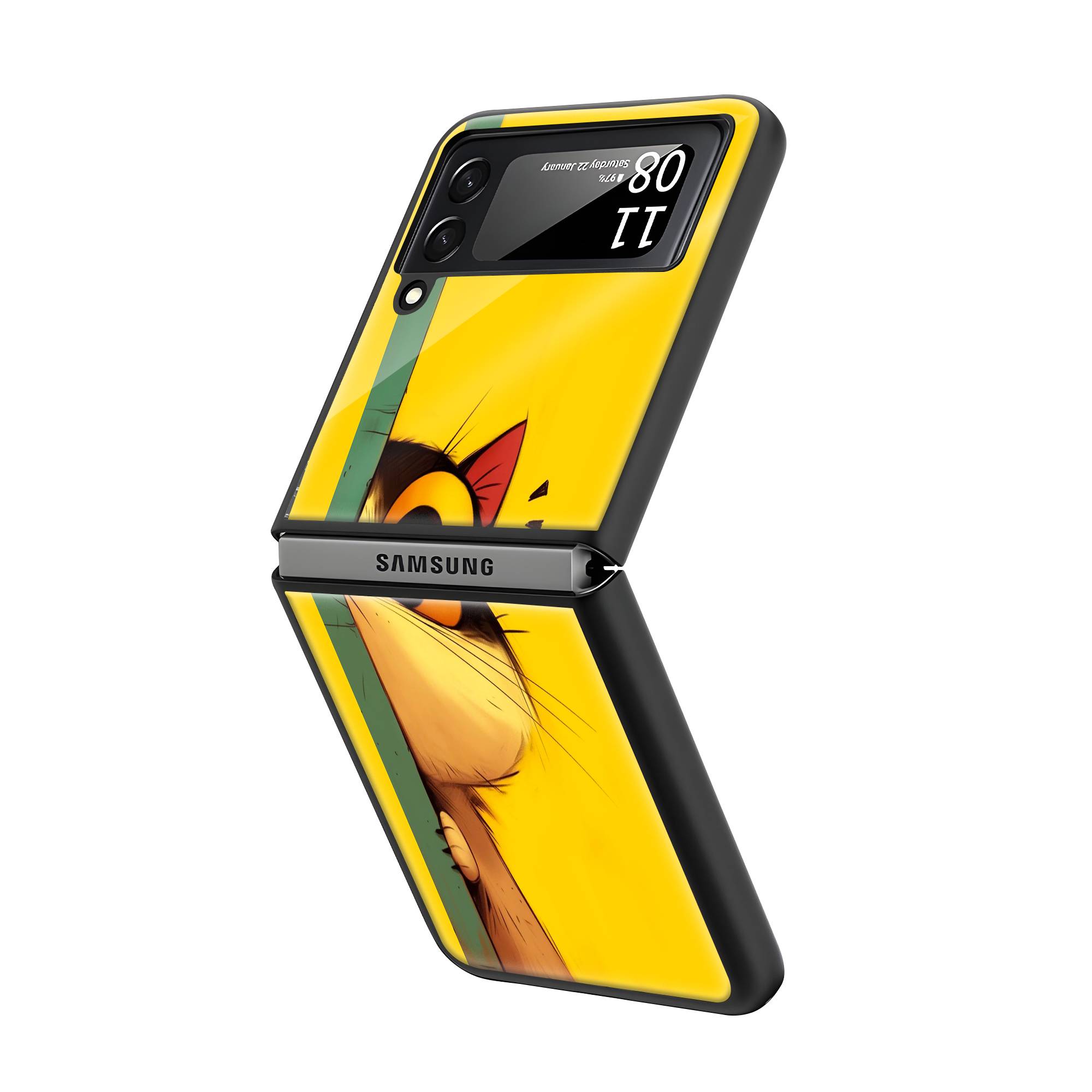 Innocent Cat Samsung Z Flip Glass Case image 1