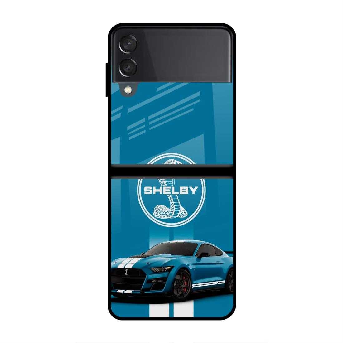 Blue Shelby Samsung Z Flip 4 Glass Case image 0