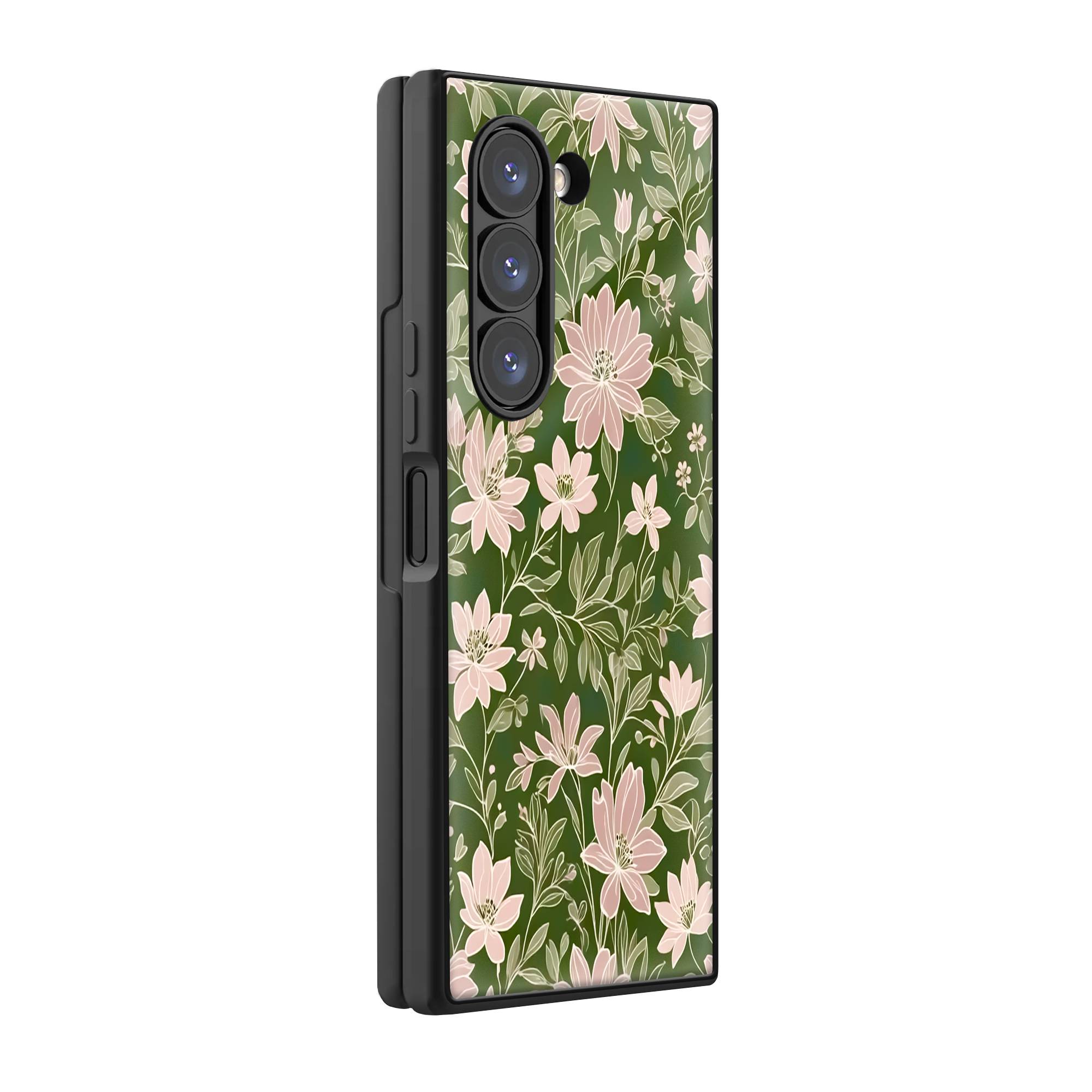 Earthy Blooms Samsung Z Fold Glass Case image 0