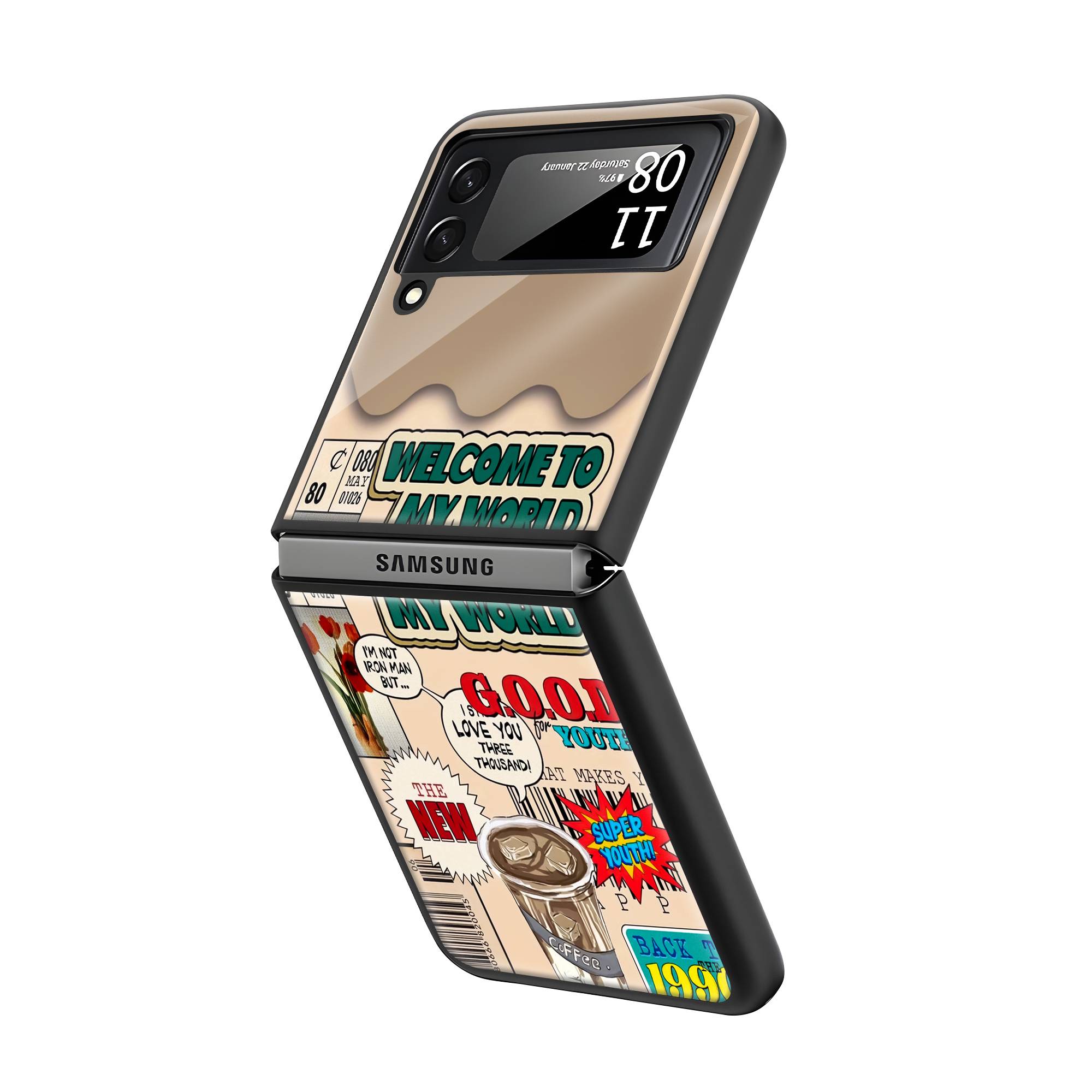 Coffee Pop Samsung Z Flip Glass Case image 1