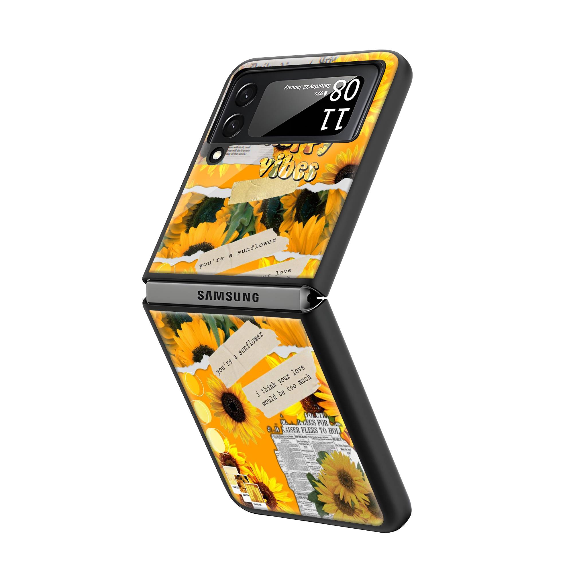 Happy Vibes Samsung Z Flip Glass Case image 1