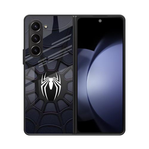 Black Spider-Man Samsung Z Fold 5 5G Glass Case image 0