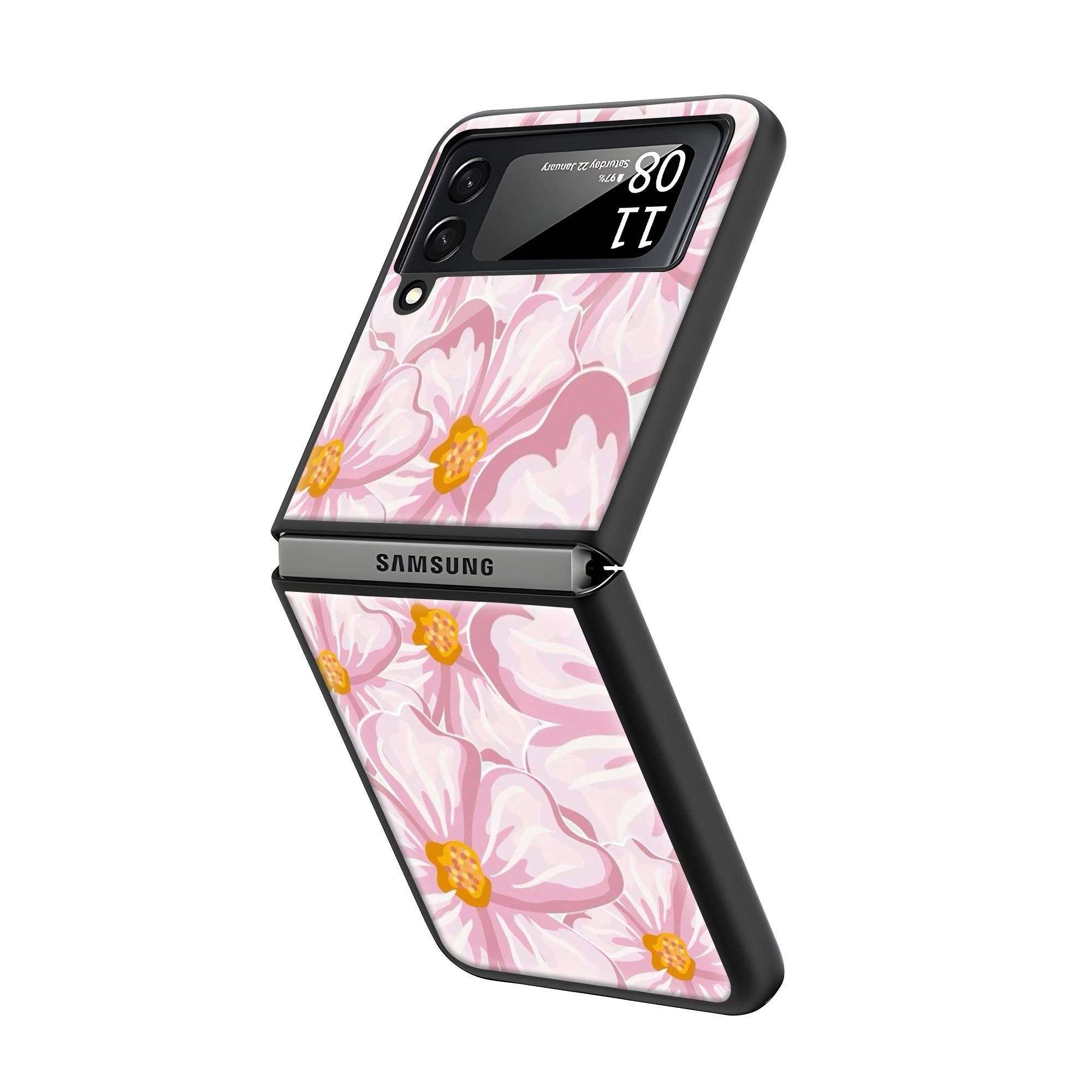 Pastel Petals Samsung Z Flip Glass Case image 1
