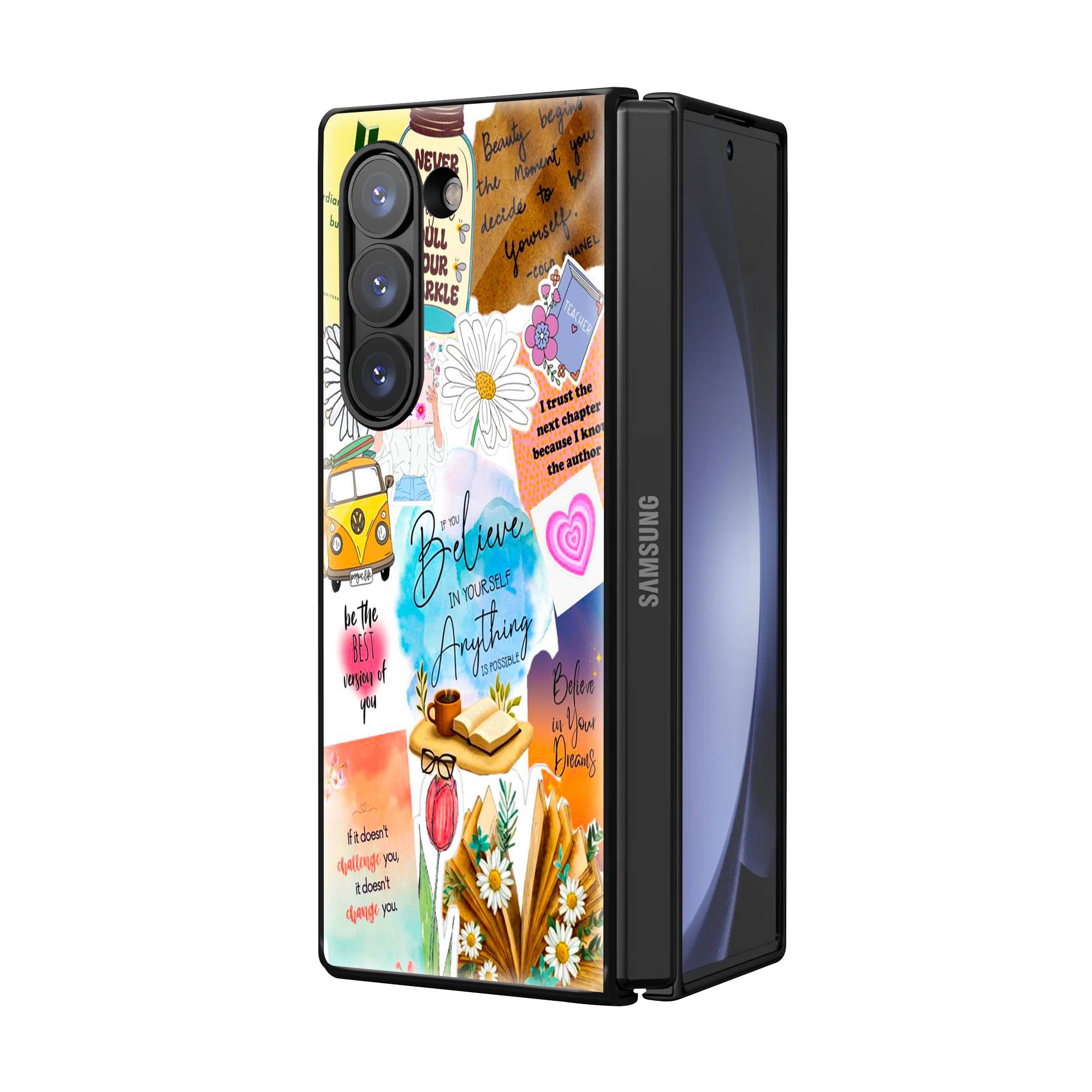 Inspirational Stickers Samsung Z Fold Glass Case image 1
