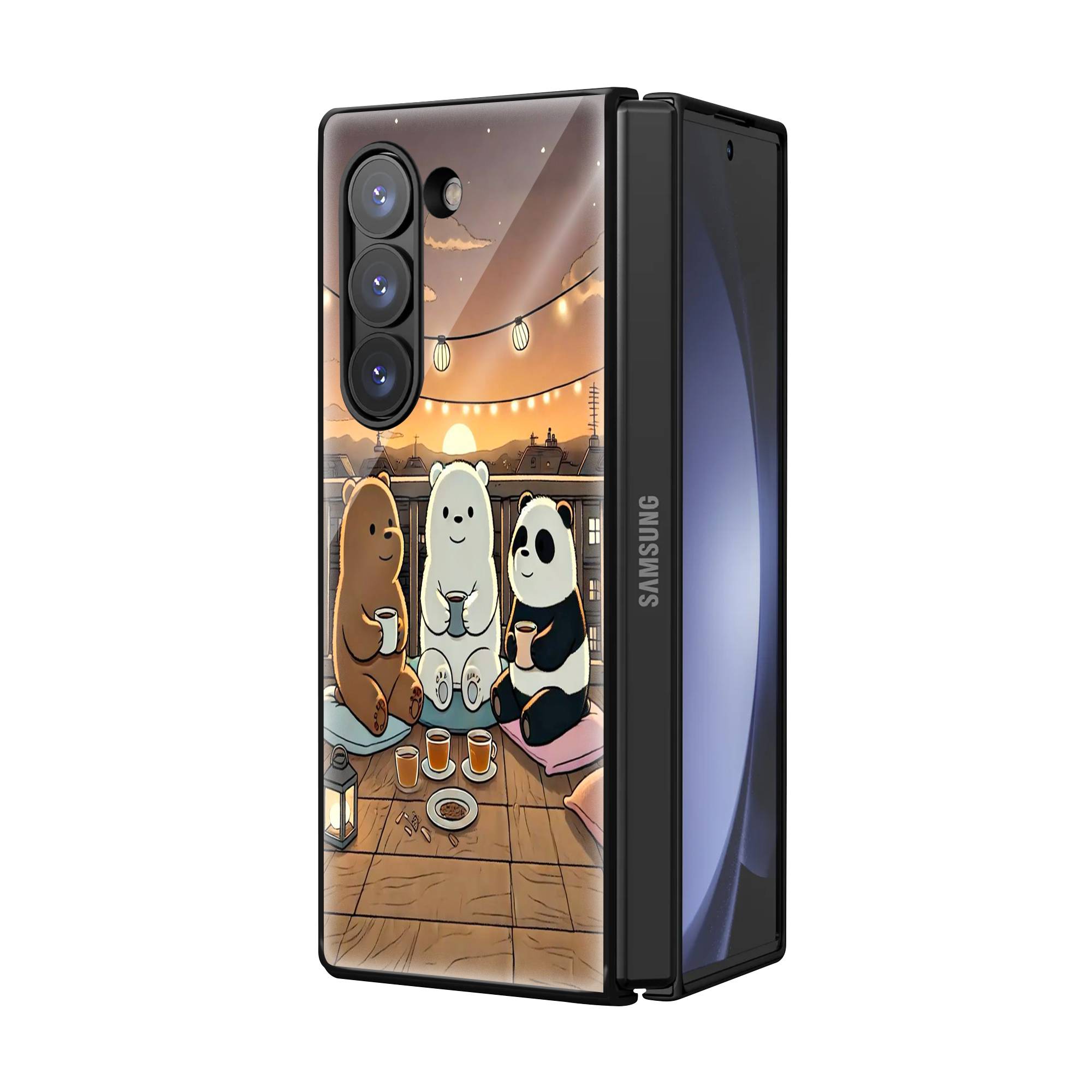 We Bare Bears Samsung Z Fold Glass Case image 1
