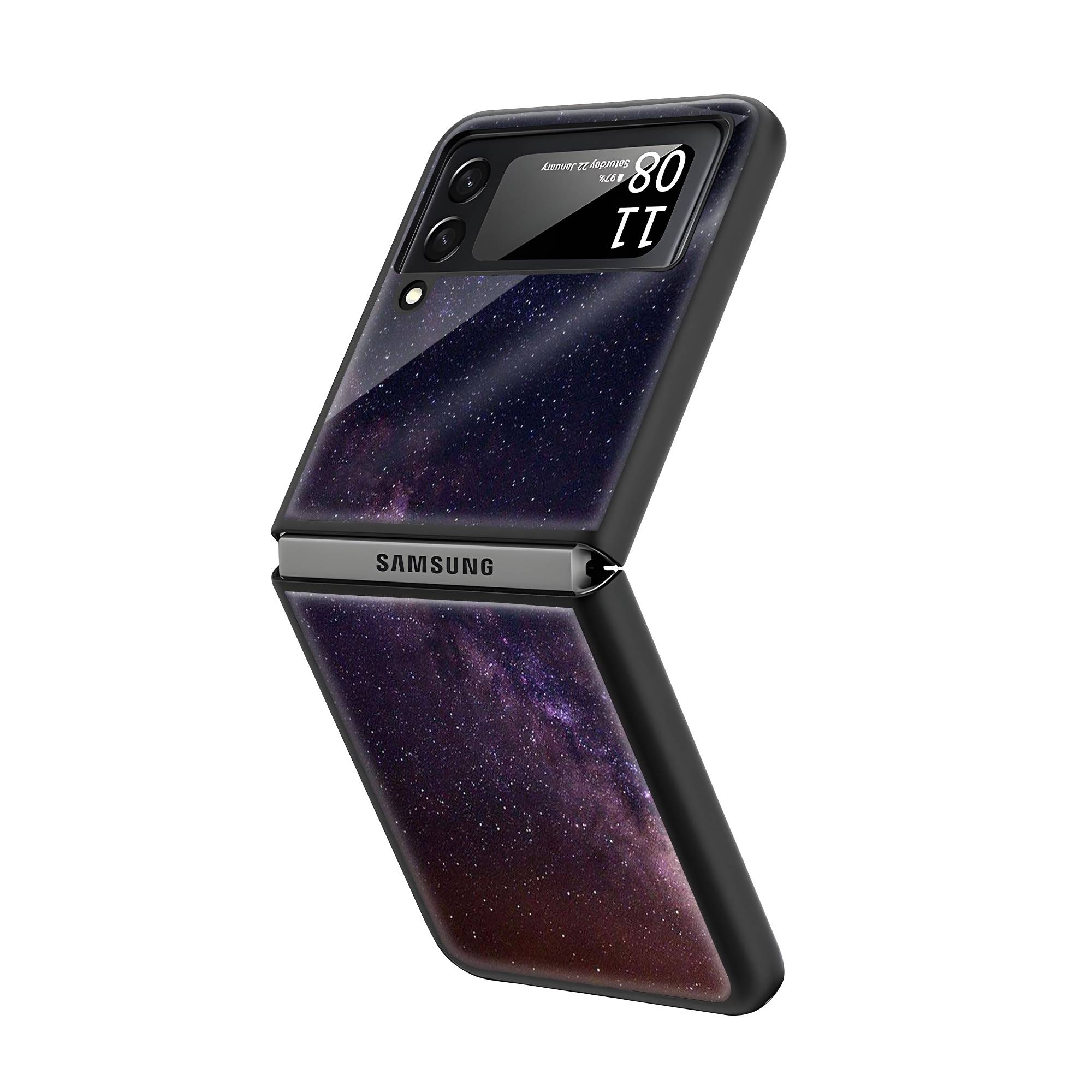 Andromeda Galaxy Samsung Z Flip Glass Case image 1