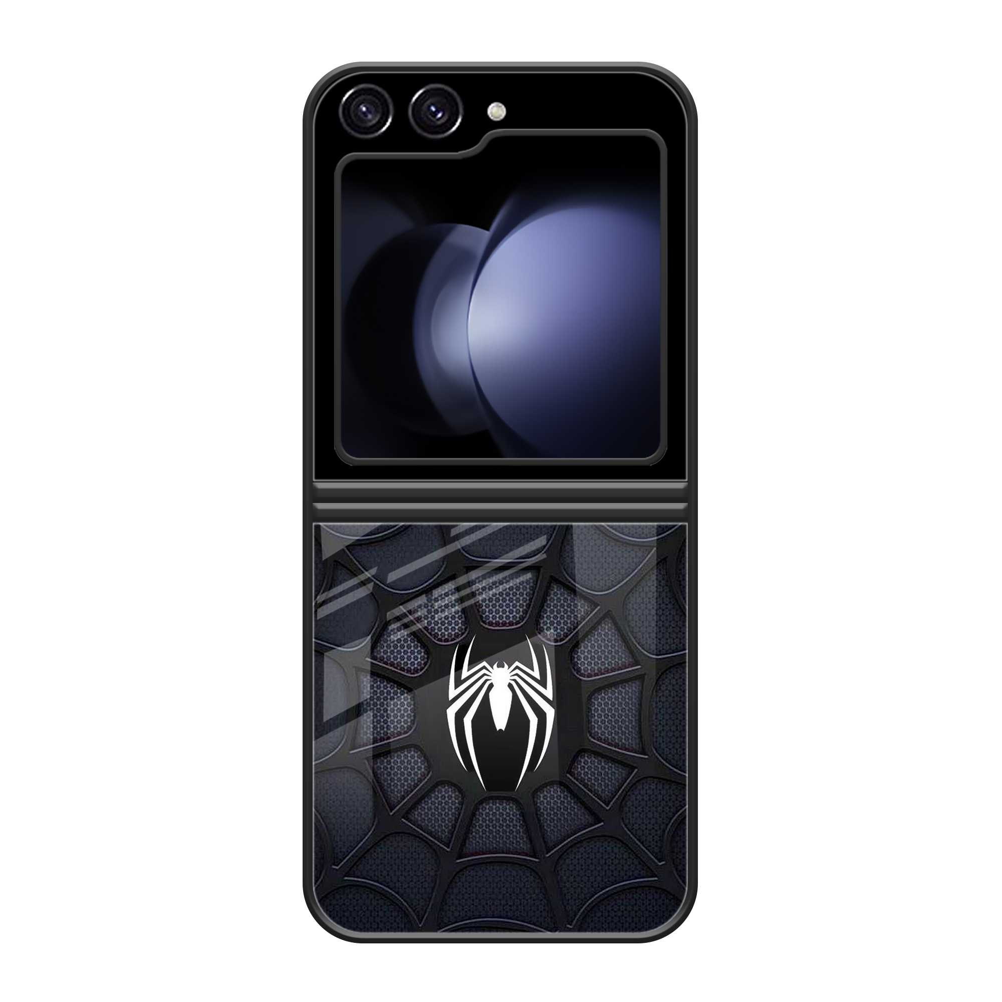 Black Spider-Man Samsung  Z Flip 6 Glass Case image 0