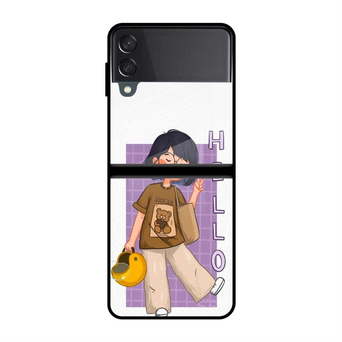 Hello Samsung Z Flip 4 Glass Case image 0