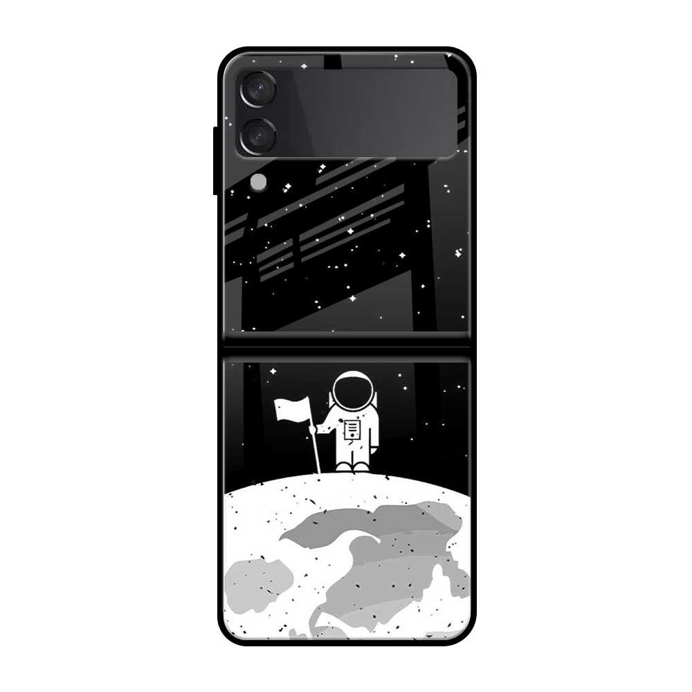 Astronaut On Moon Samsung Z Flip 4 Glass Case image 0