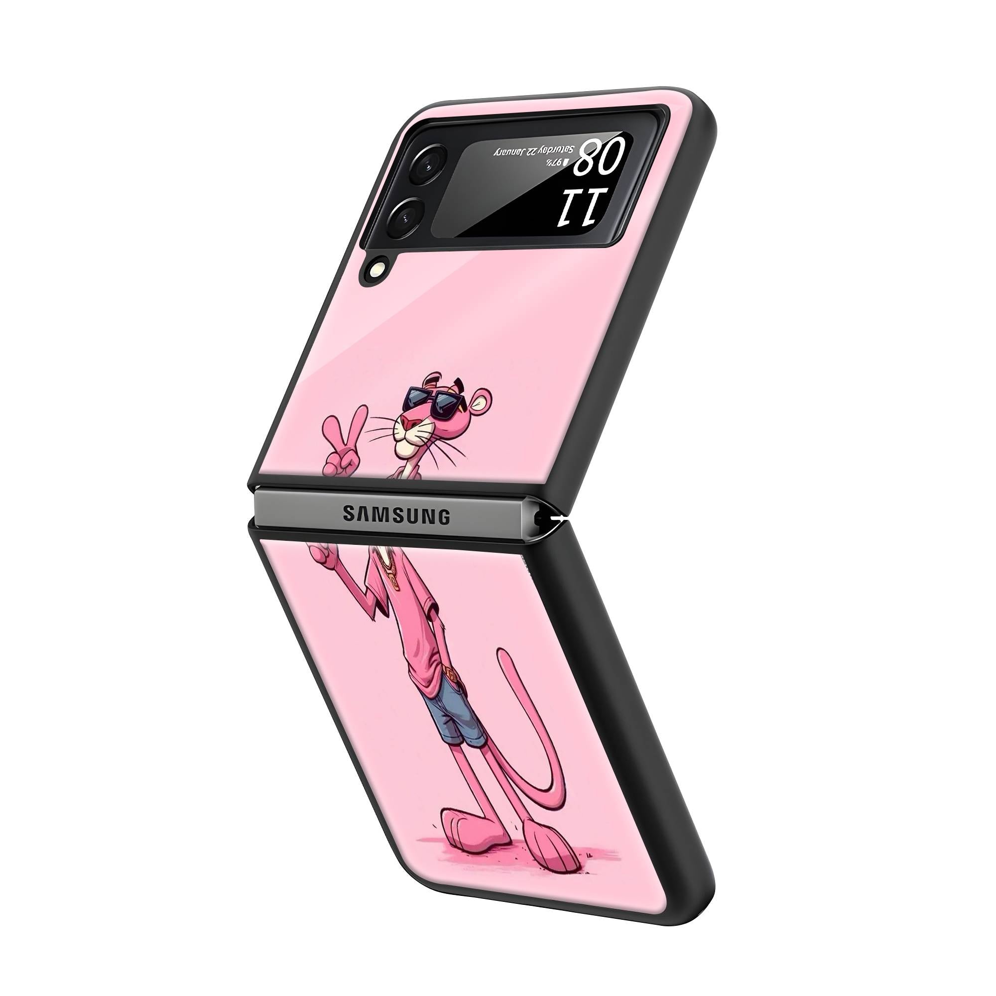 Pink Panther Samsung Z Flip Glass Case image 1