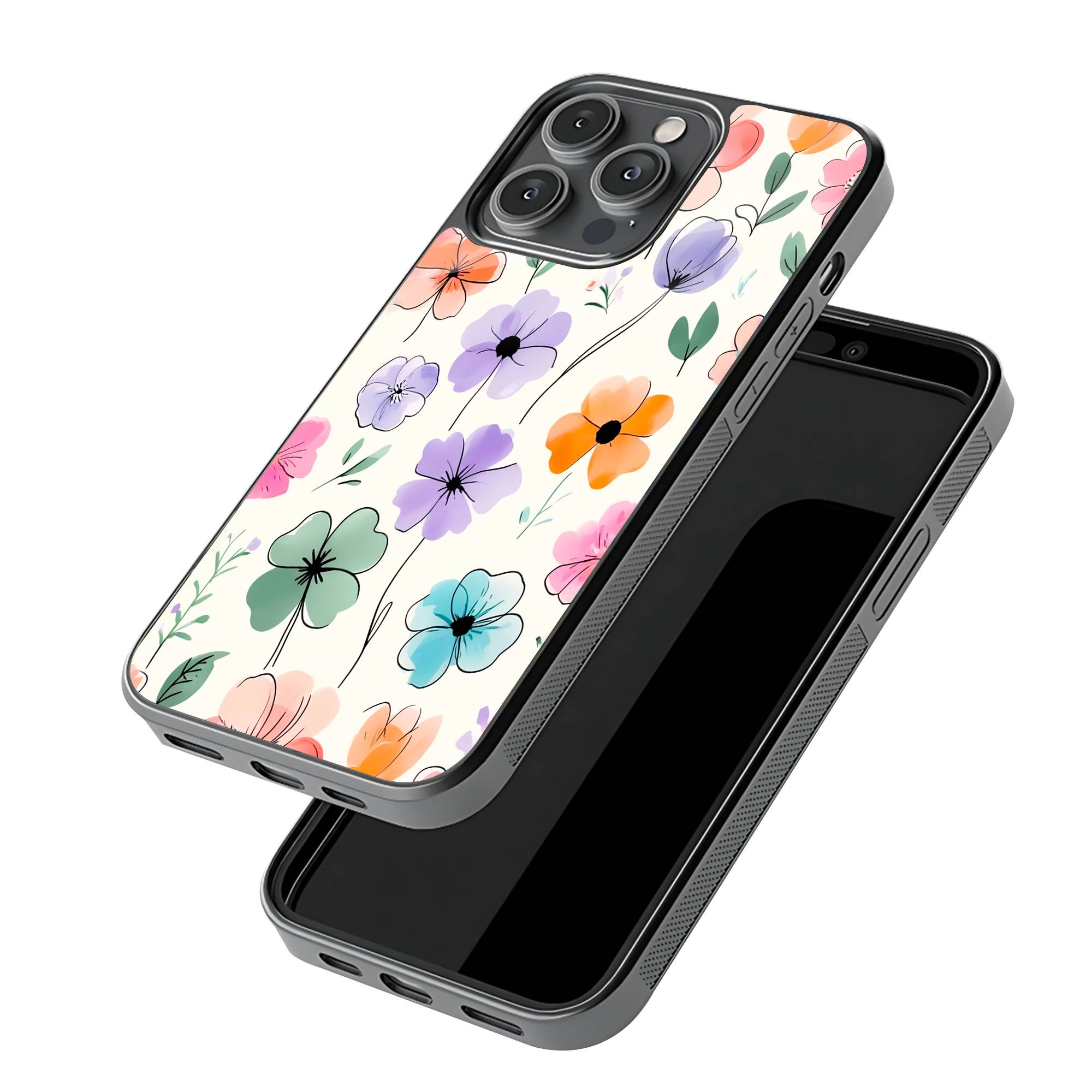 Watercolor Florals Glass Case image 2