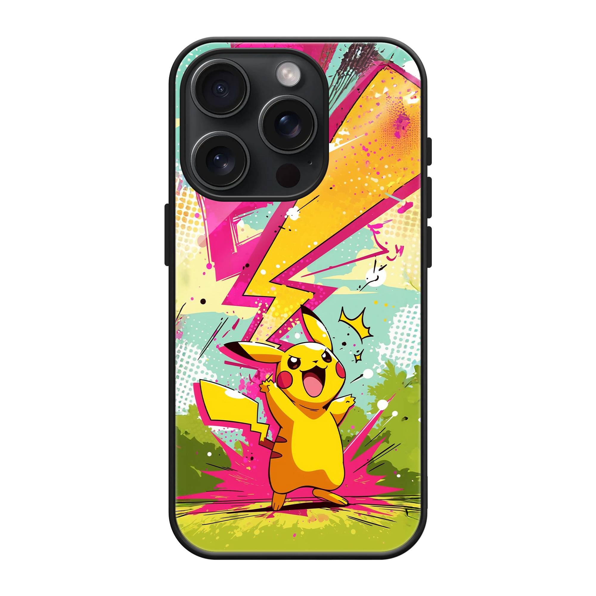 Comic Pikachu Glass Case image 0