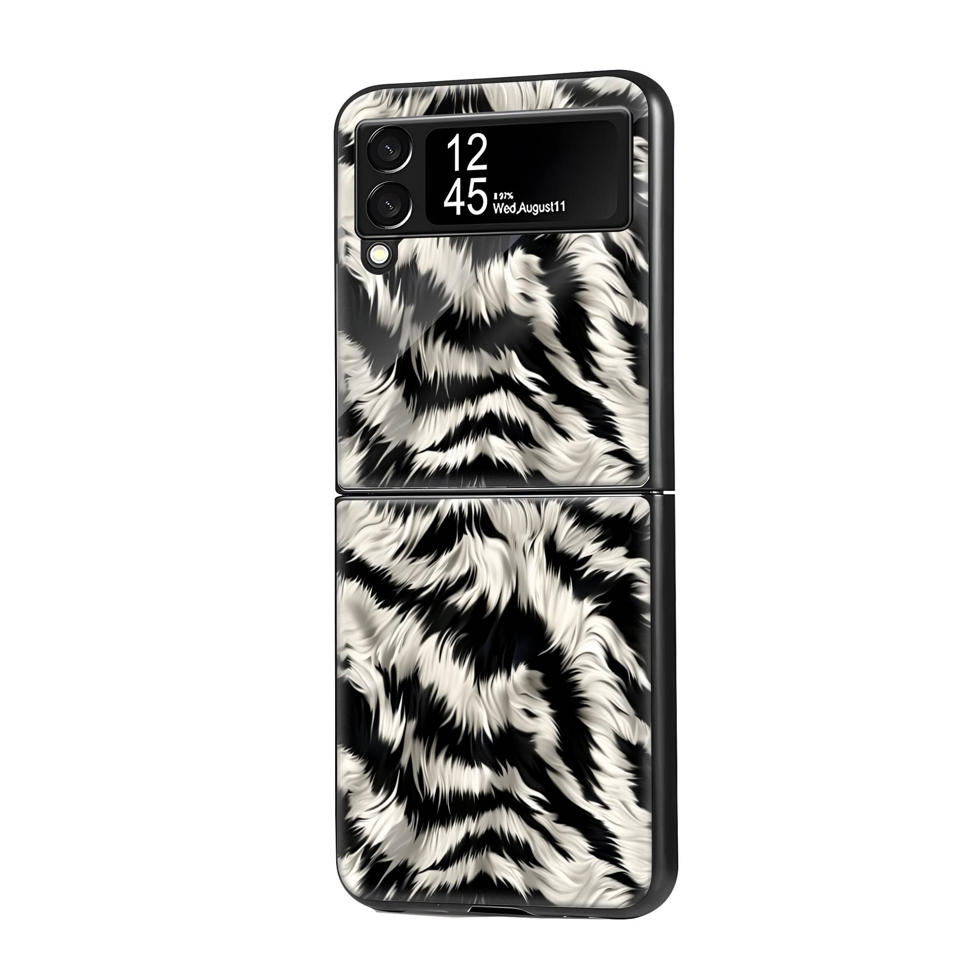 Zebra Fur Samsung Z Flip Glass Case image 0