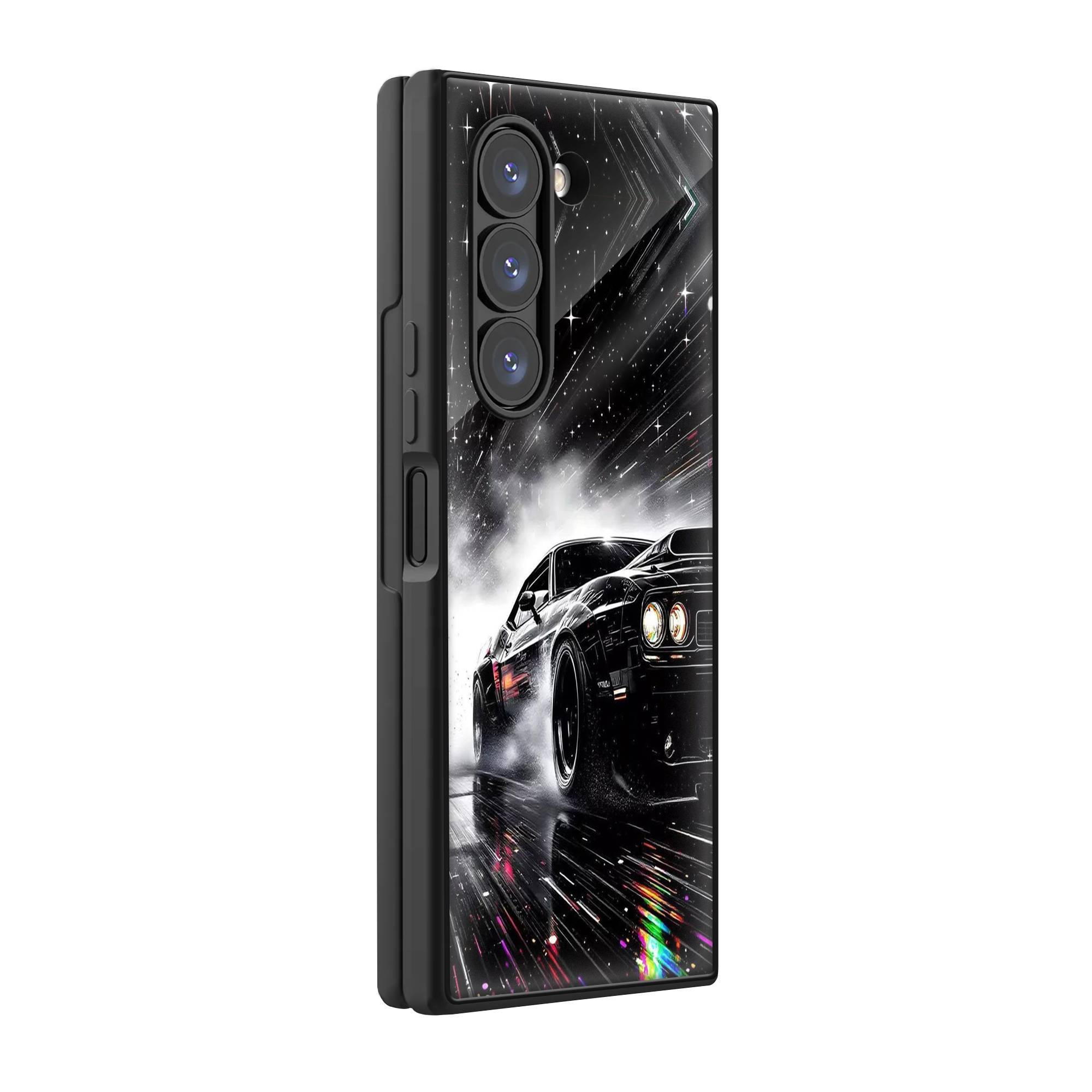 Black Dodge Samsung Z Fold Glass Case image 0