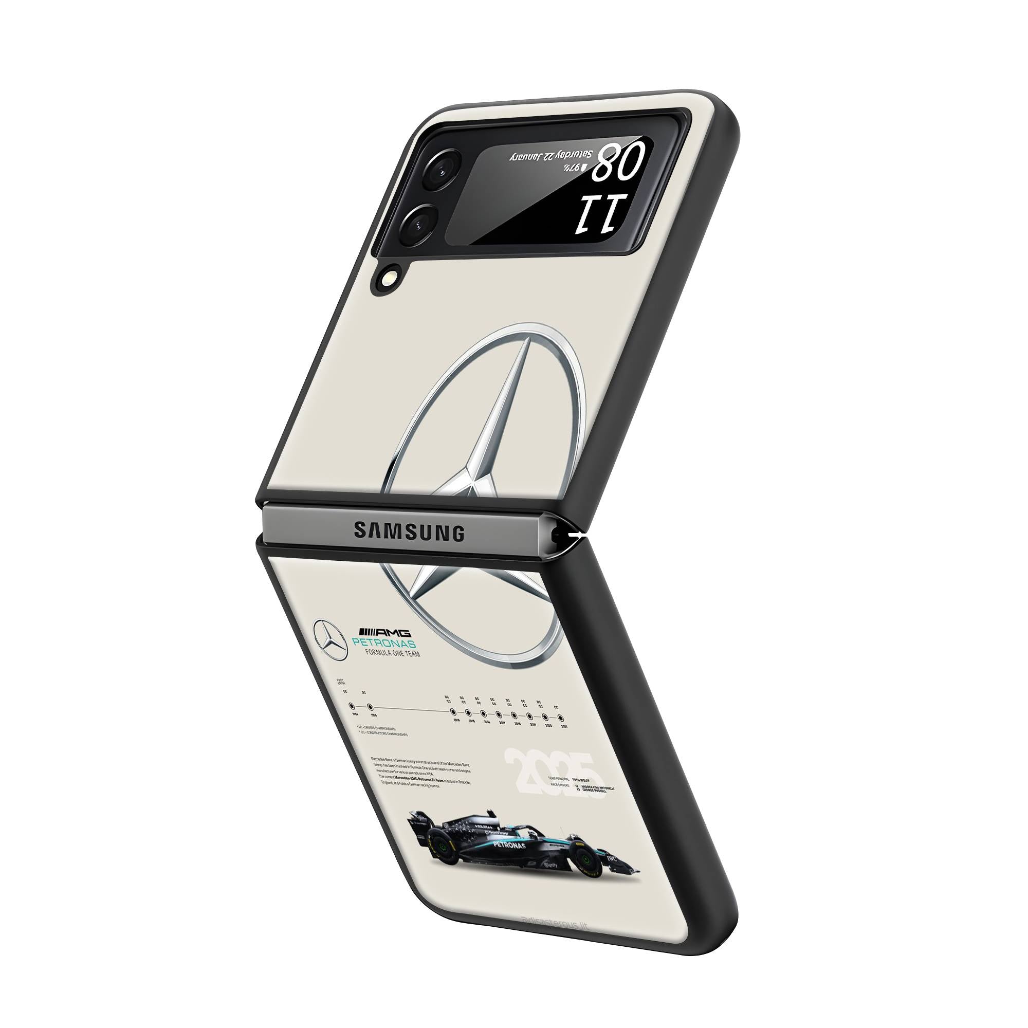 Mercedes F1 Samsung Z Flip Glass Case image 1