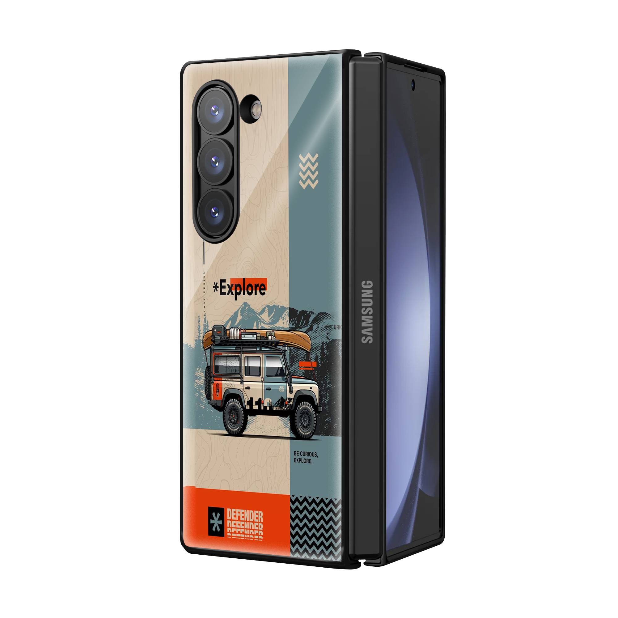 Defender Trails Samsung Z Fold Glass Case image 1