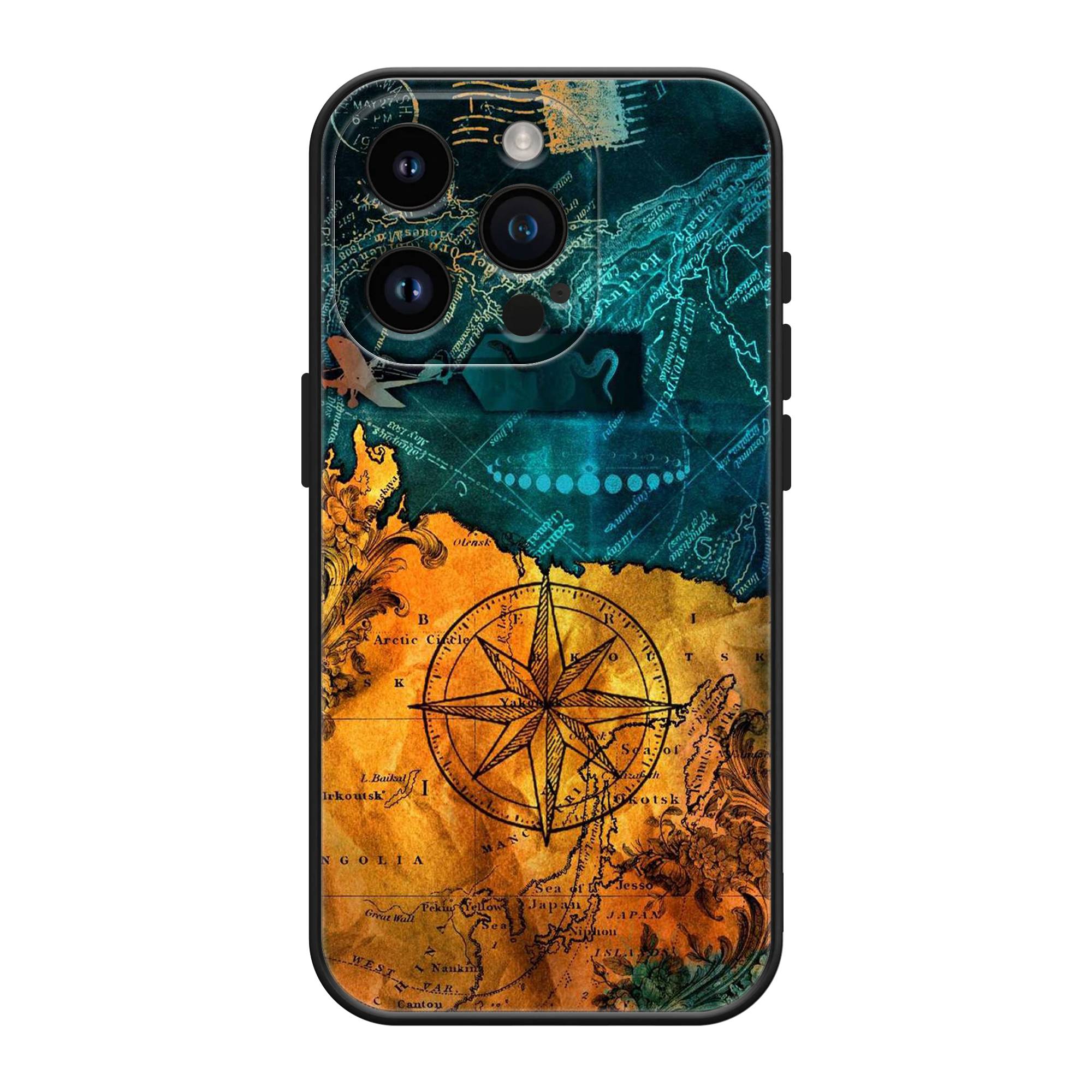 Map With Compass Silicone Case image 0