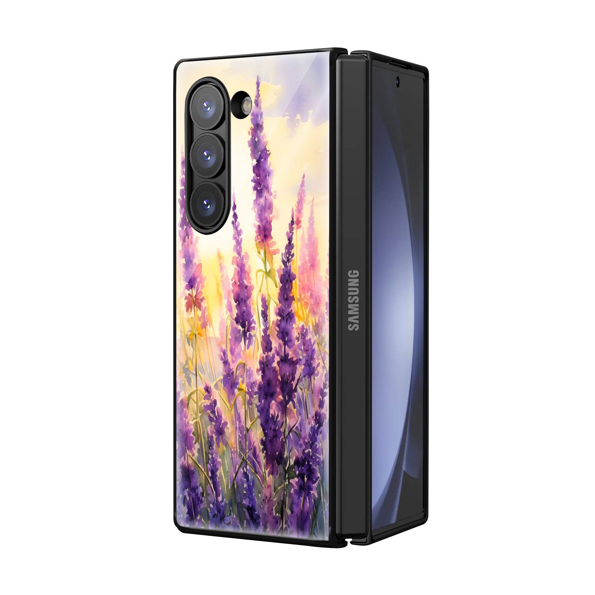 Lavender Flower Samsung Z Fold Glass Case image 1