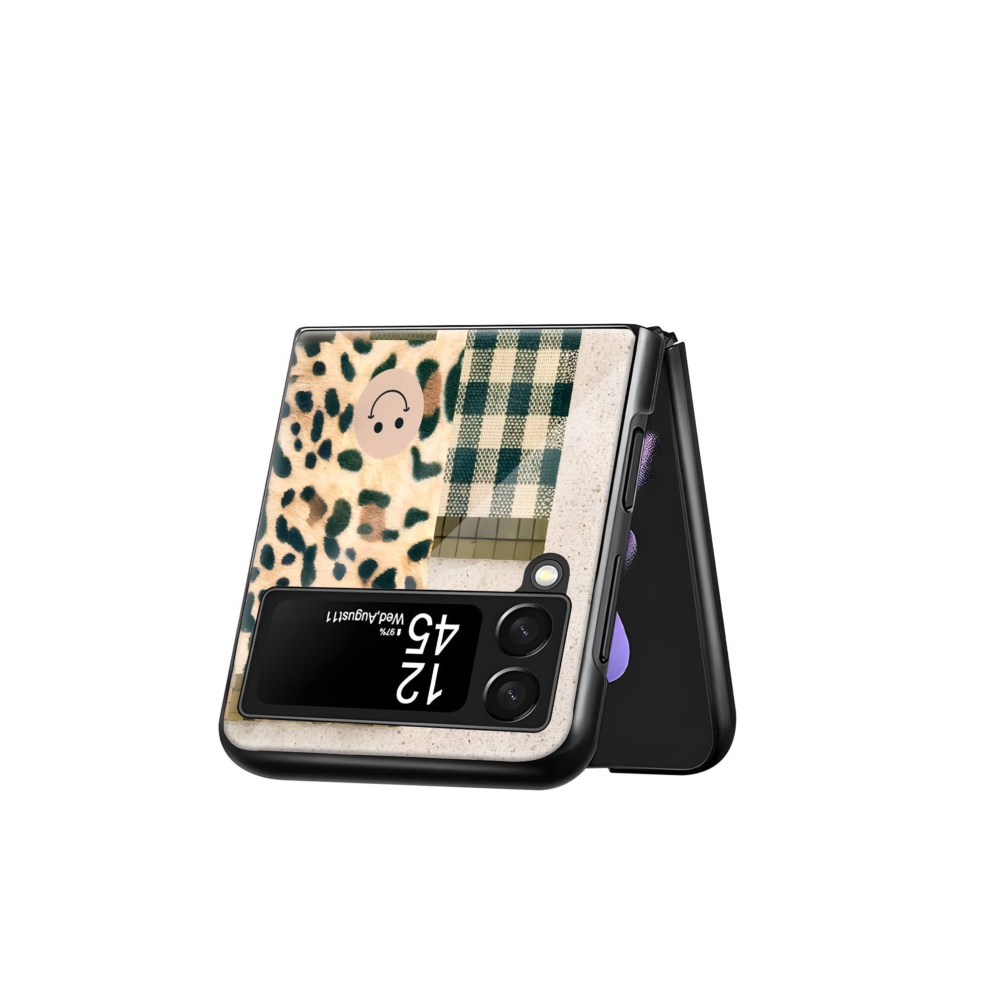 Mismatched Textures Samsung Z Flip Glass Case image 2