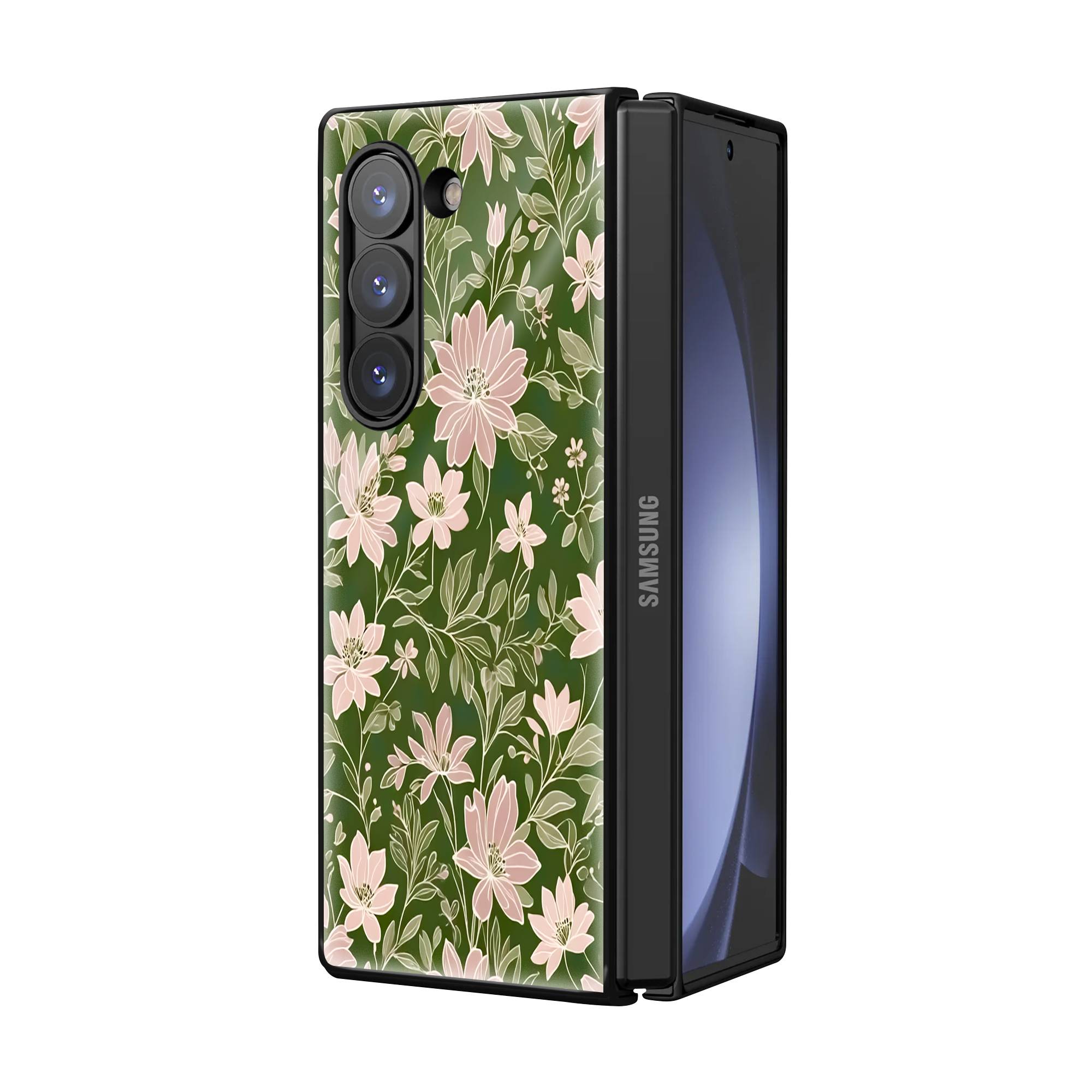 Earthy Blooms Samsung Z Fold Glass Case image 1