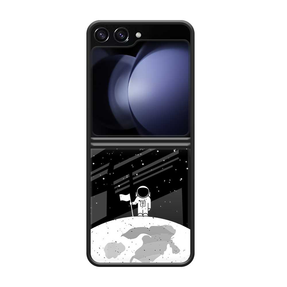 Astronaut On Moon Samsung Z Flip 6 Glass Case image 0