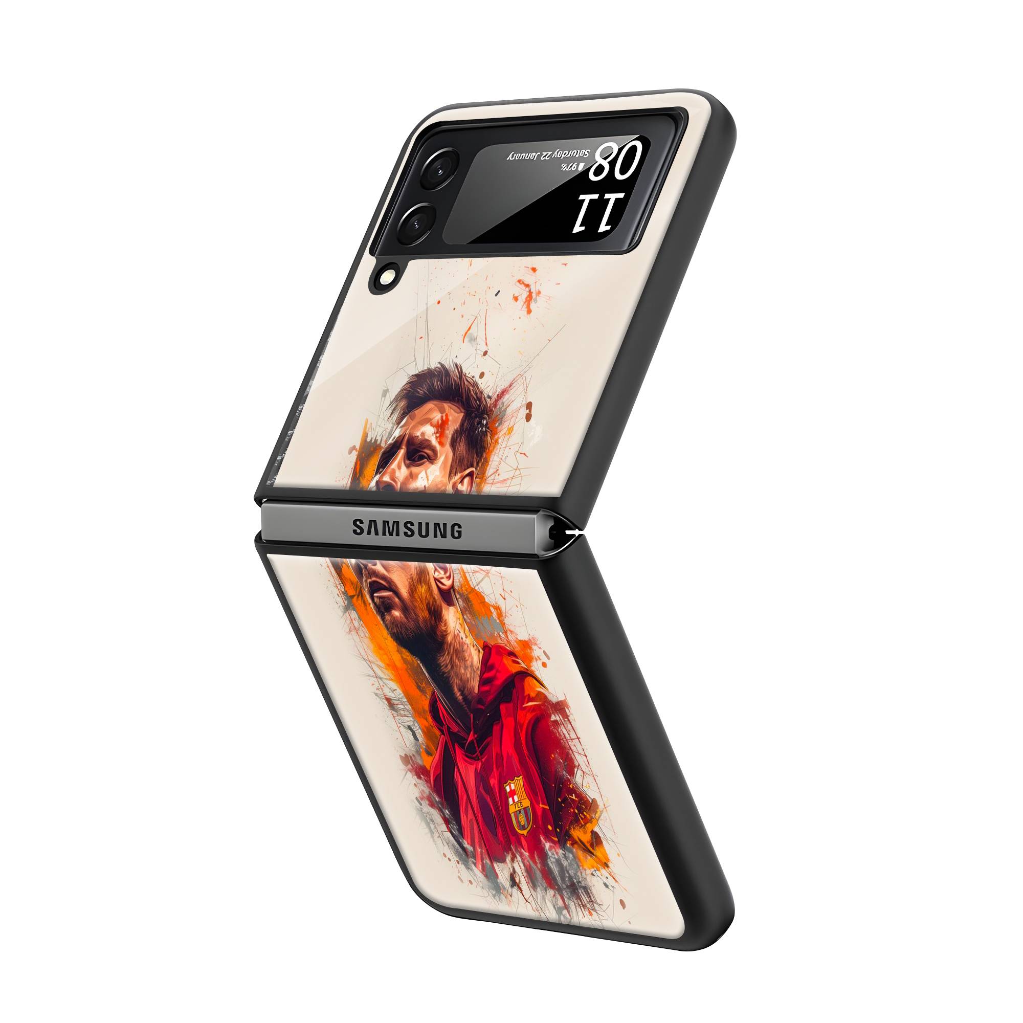 Lionel Messi Samsung Z Flip Glass Case image 1