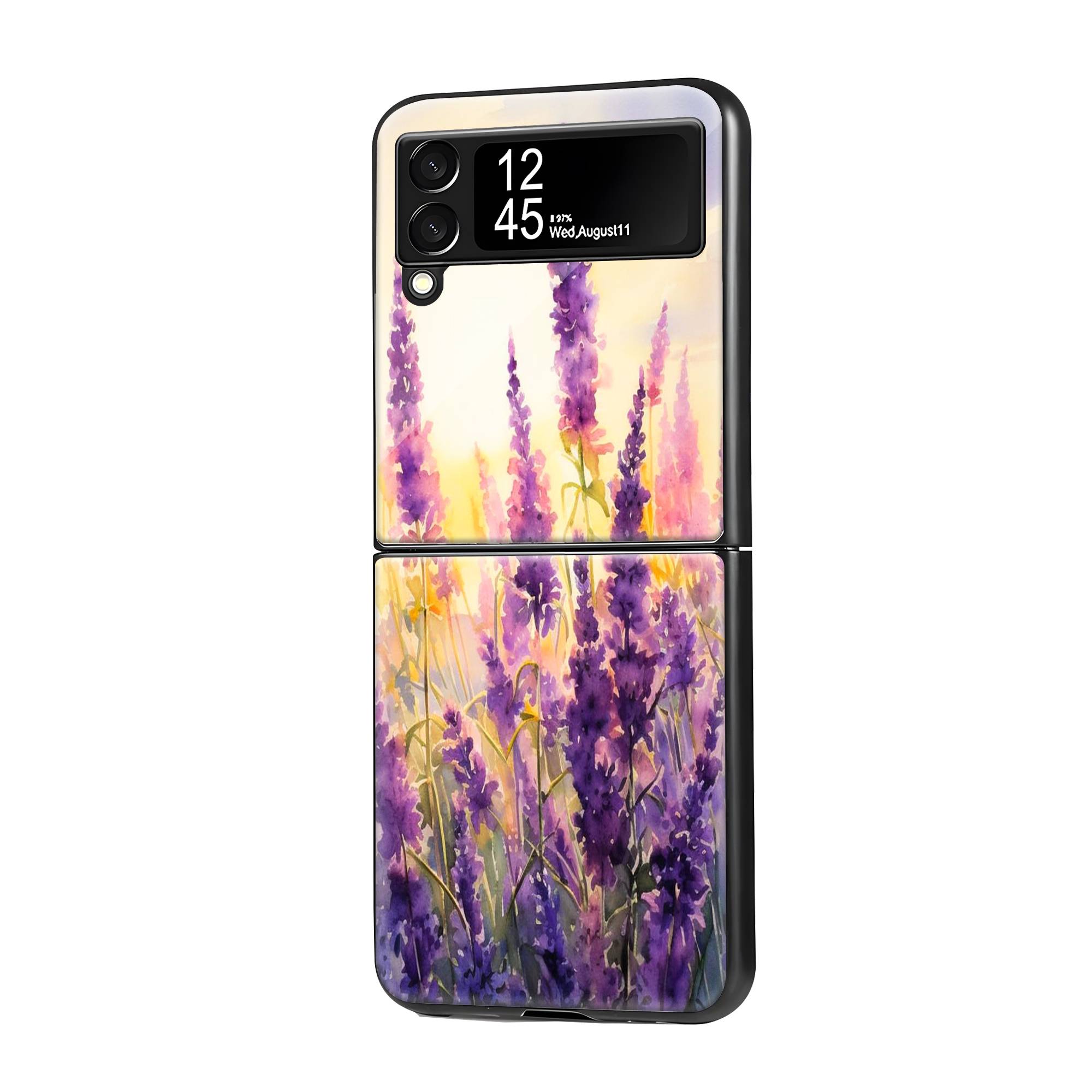 Lavender Flower Samsung Z Flip Glass Case image 0