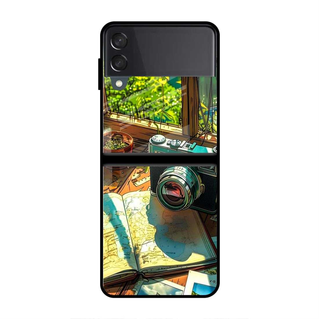 Travel Camera Samsung Z Flip 4 Glass Case image 0