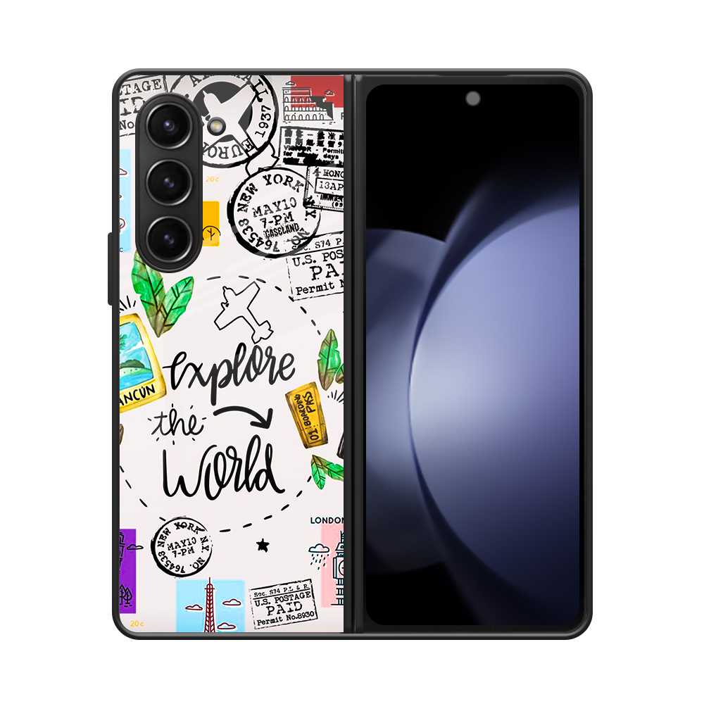Explore The World Samsung Z Fold 5 Glass Case image 0
